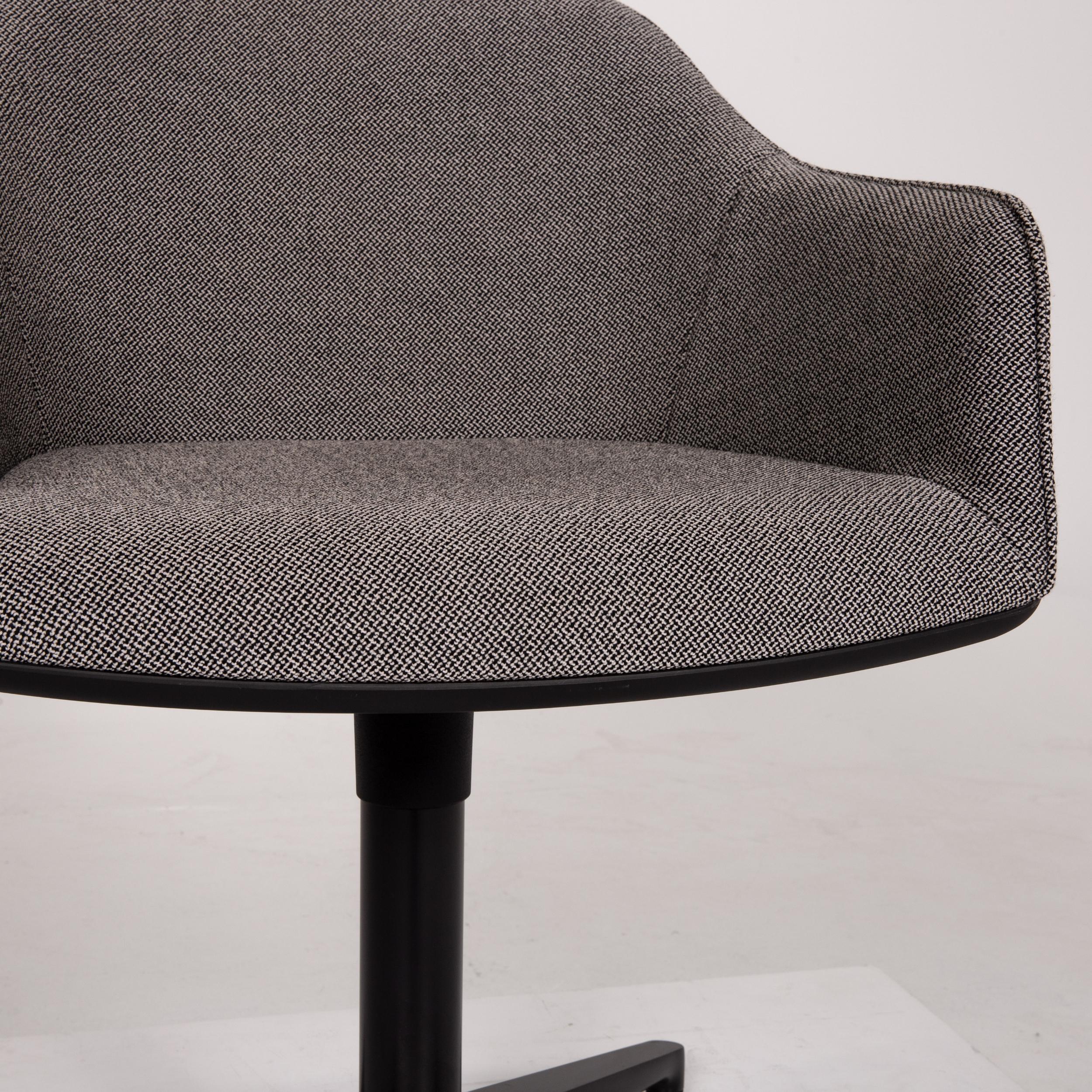Modern Vitra Softshell Fabric Armchair Gray Swivel Chair