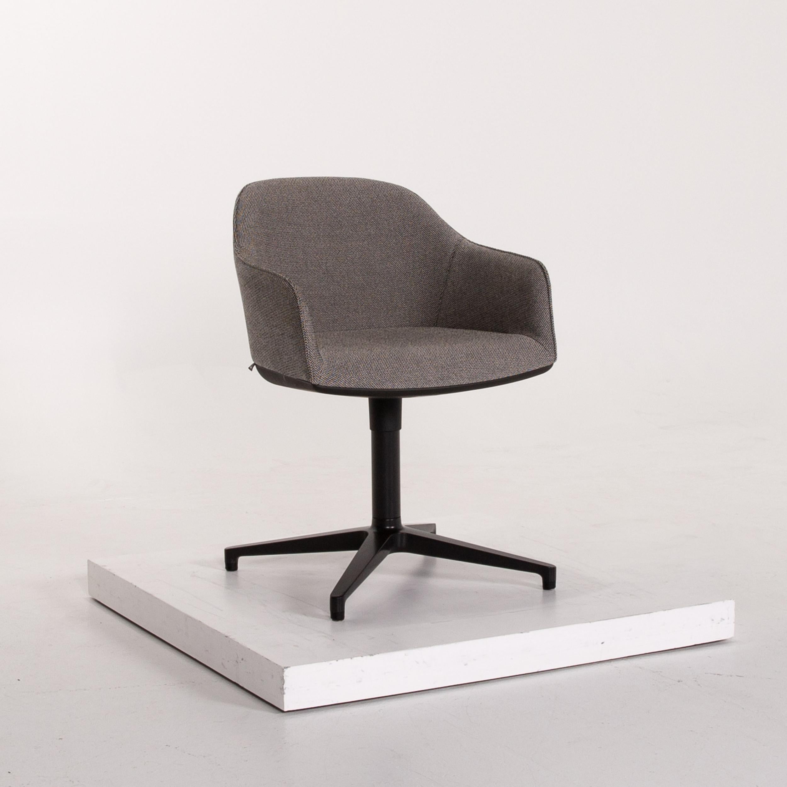 Vitra Softshell Fabric Armchair Gray Swivel Chair 3