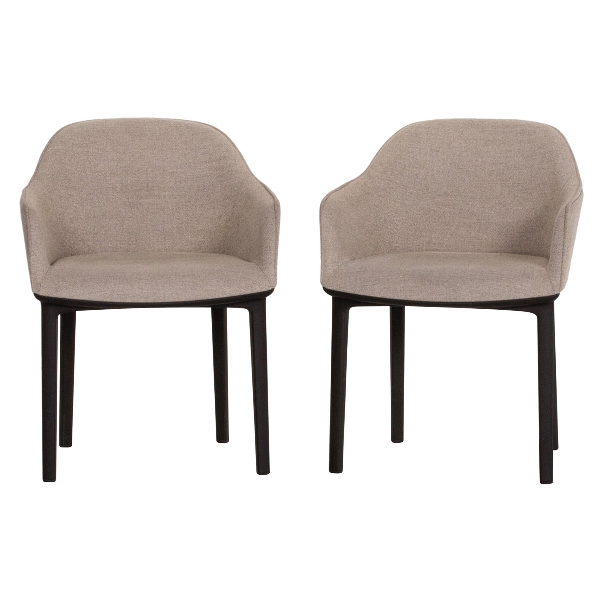 Vitra Softshell Fabric Armchair Set Gray 2 Chair For Sale at 1stDibs