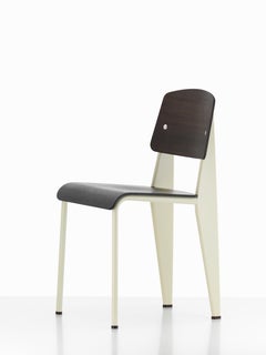 Vitra Standard Chair in Dark Oak & Ecru by Jean Prouvé