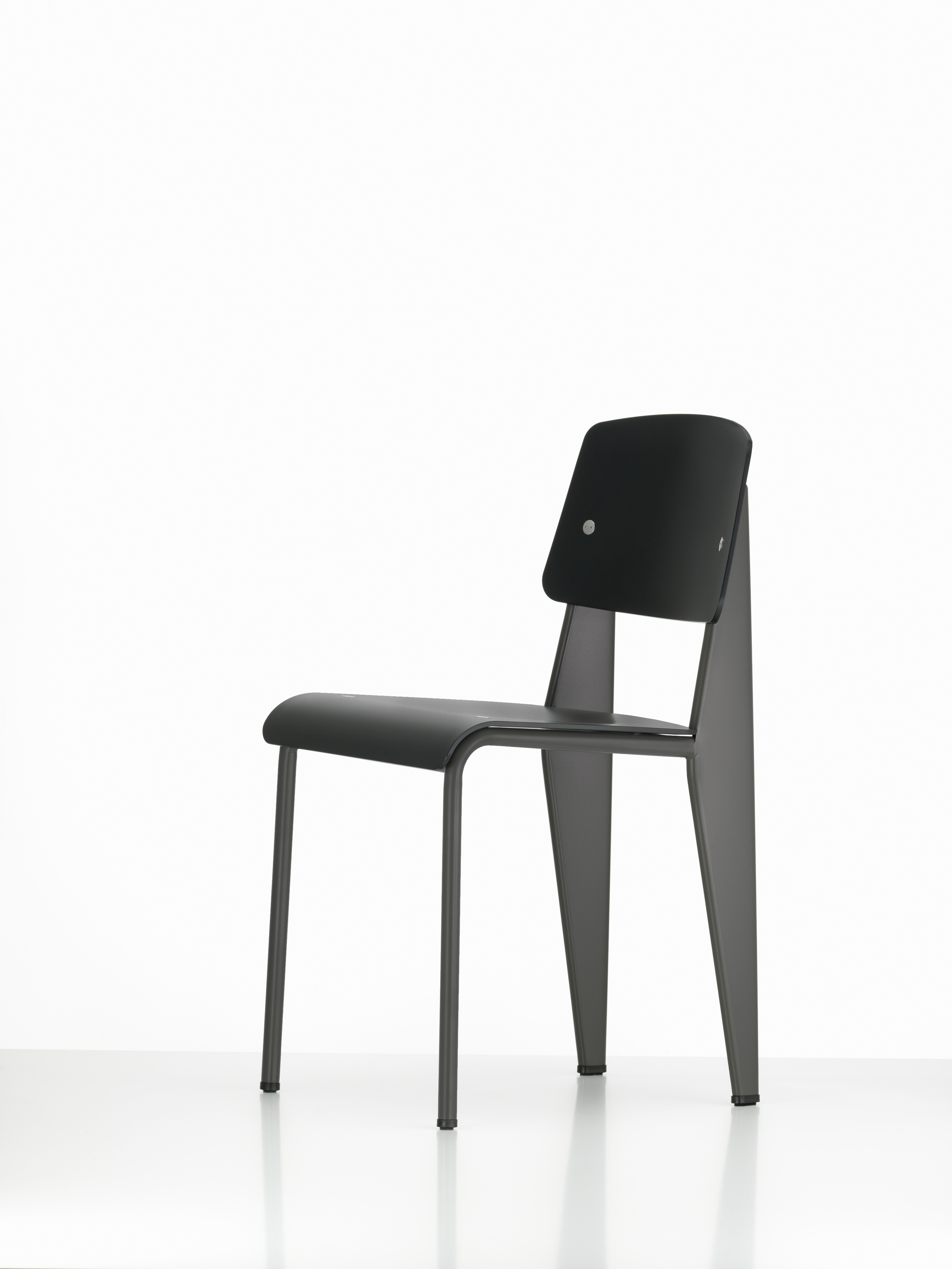 Modern Vitra Standard SP Chair in Deep Black and Basalt by Jean Prouvé For Sale