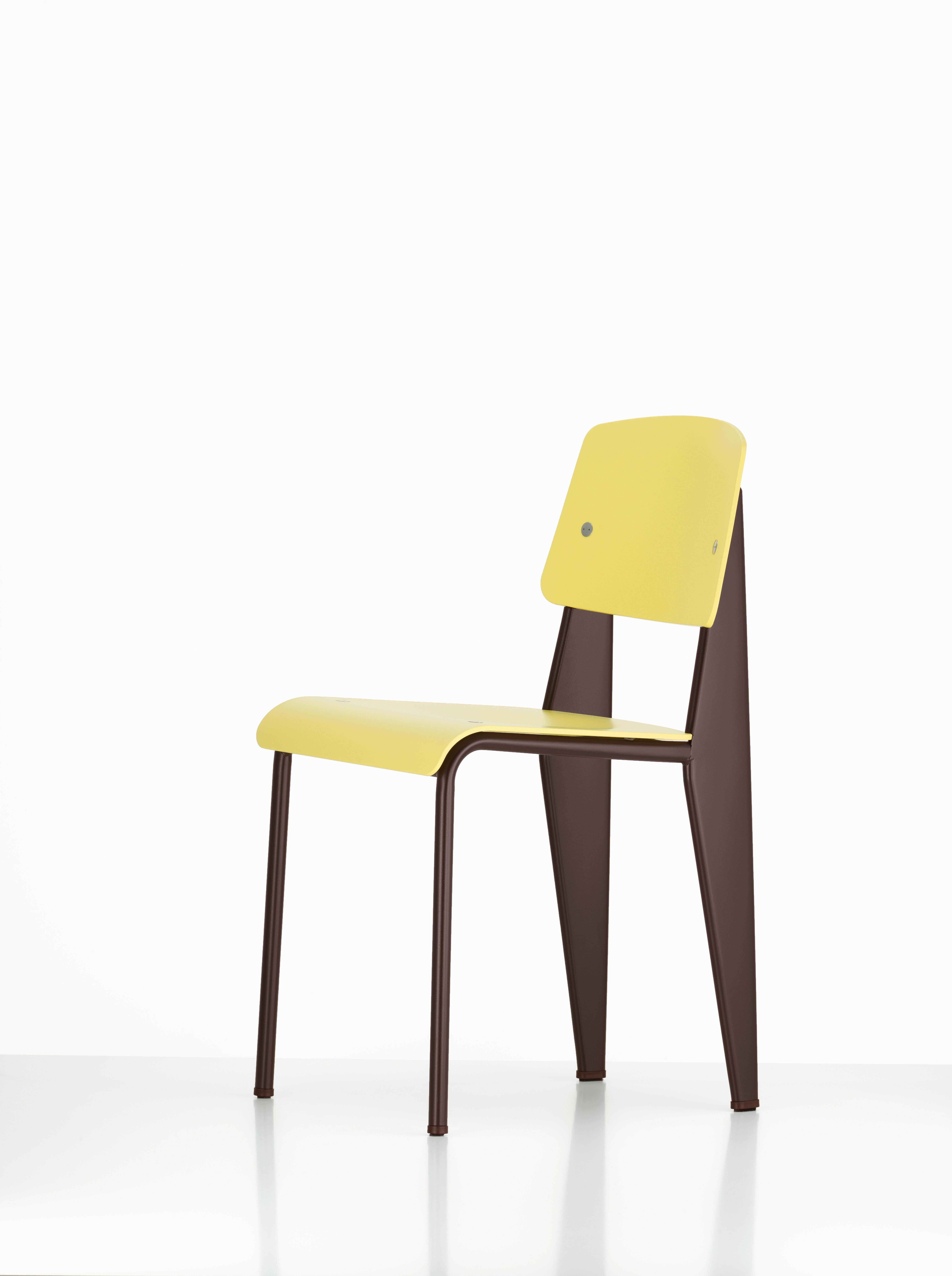 Modern Vitra Standard SP Chair in Citron & Chocolate by Jean Prouvé For Sale