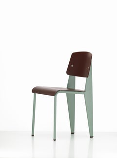 Vitra Standard SP Chair in Teak Brown and Mint by Jean Prouvé