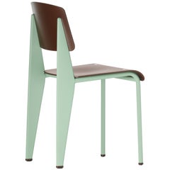 Vitra Standard SP Chair in Teak Brown and Mint by Jean Prouvé