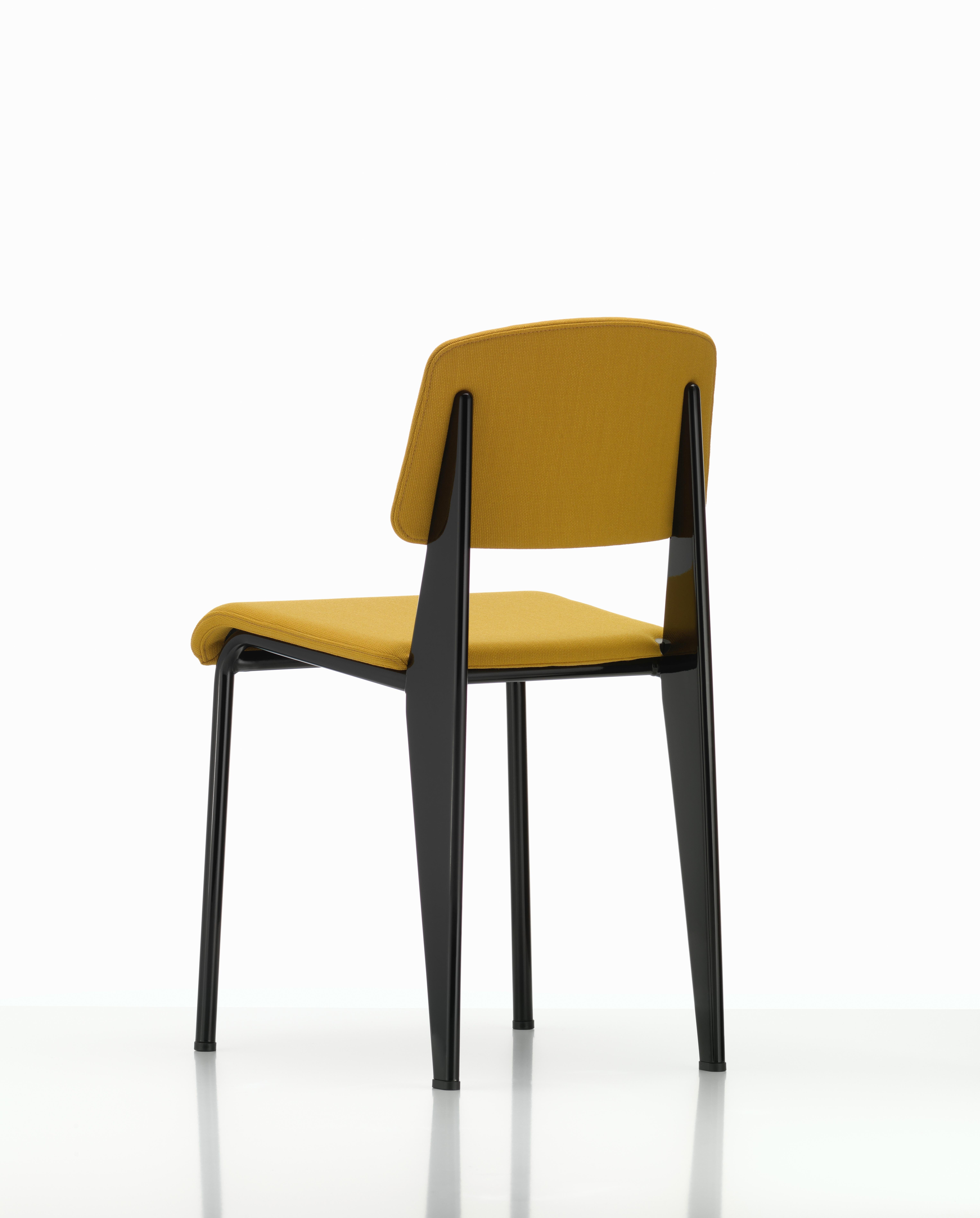 Swiss Vitra Standard SR Chair in Canola and Deep Black by Jean Prouvé For Sale