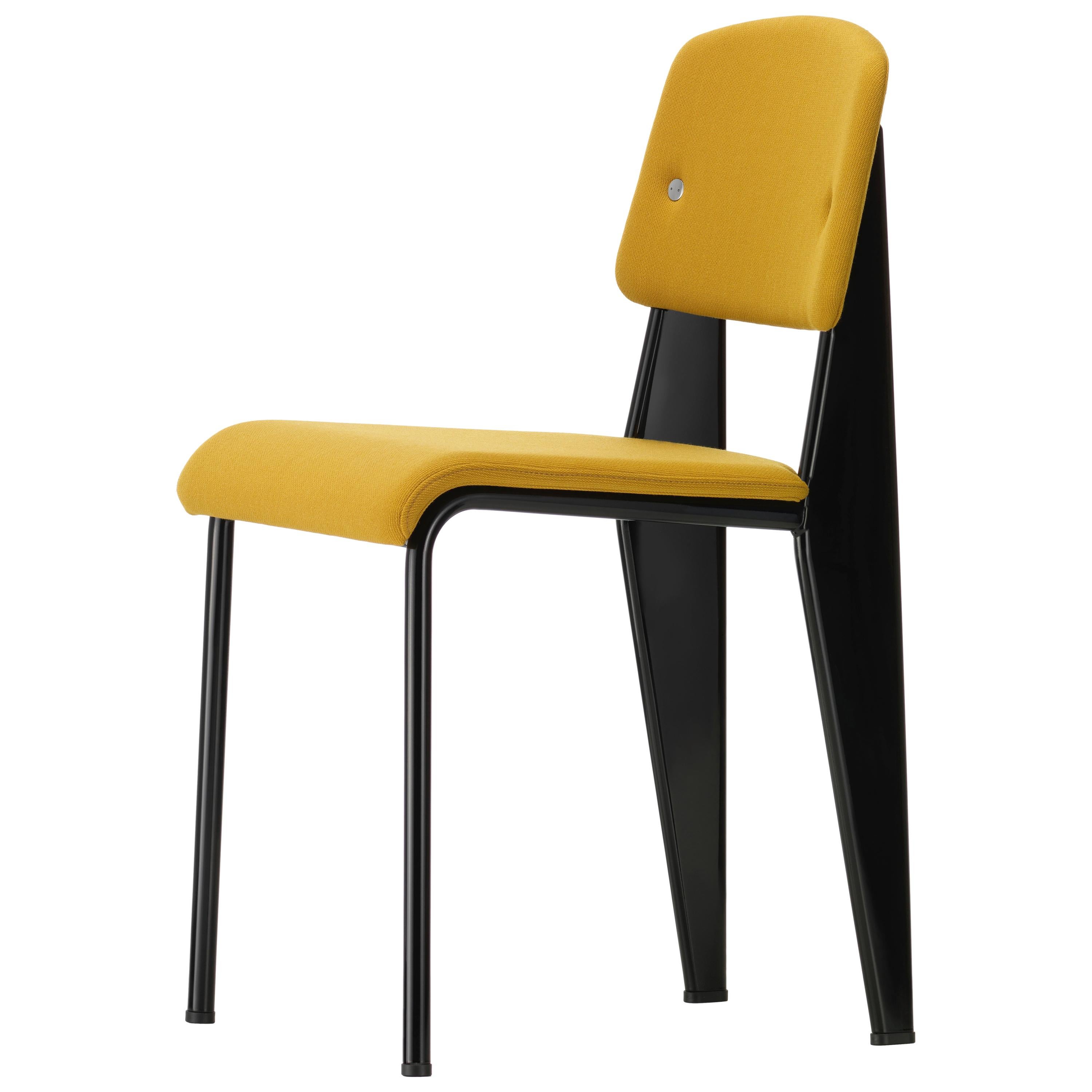 Vitra Standard SR Chair in Canola and Deep Black by Jean Prouvé For Sale