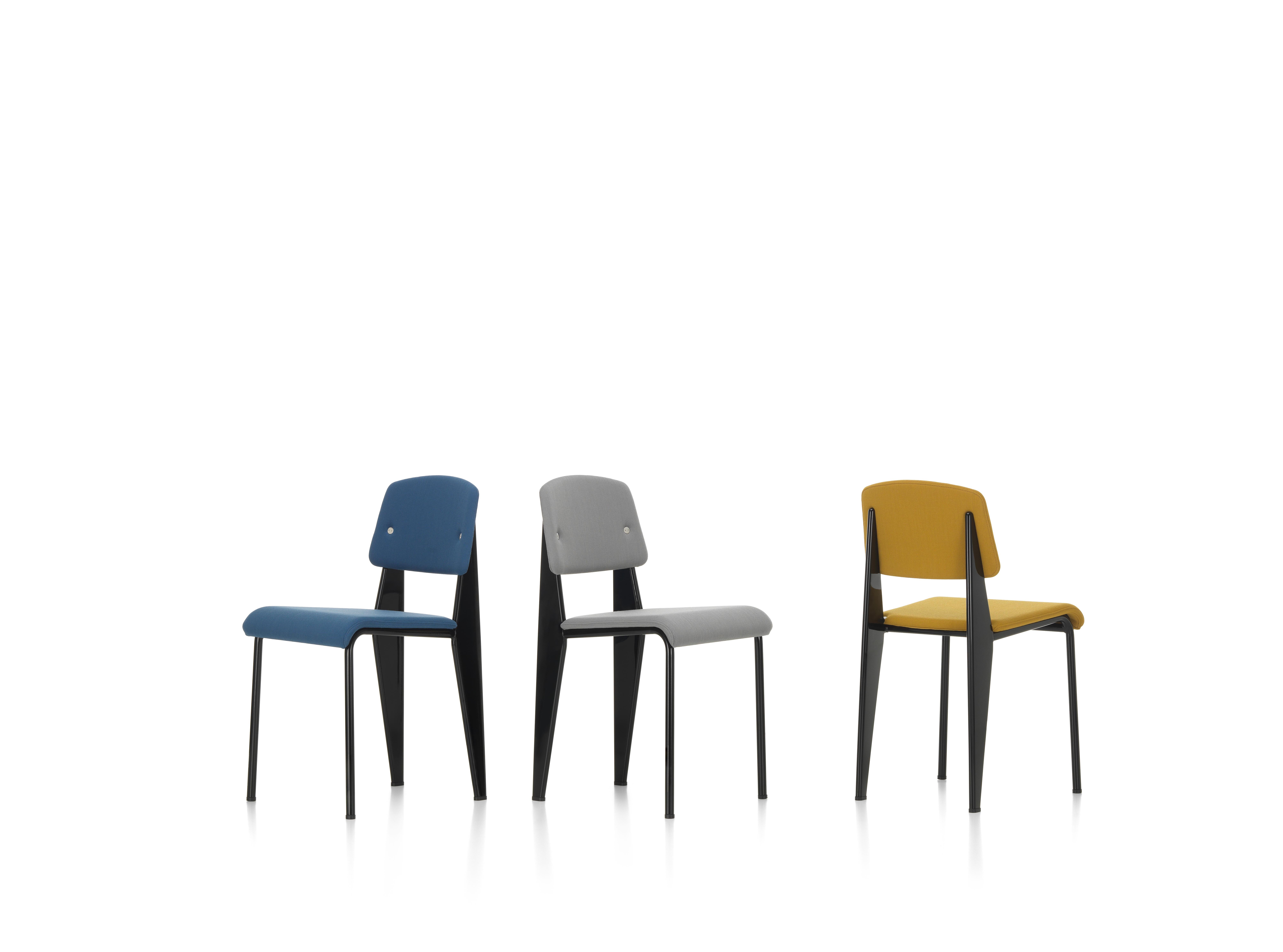Swiss Vitra Standard SR Chair in Indigo and Deep Black by Jean Prouvé