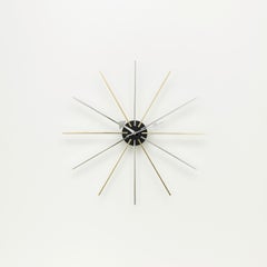 Vitra Star Clock in Chrome & Brass by George Nelson