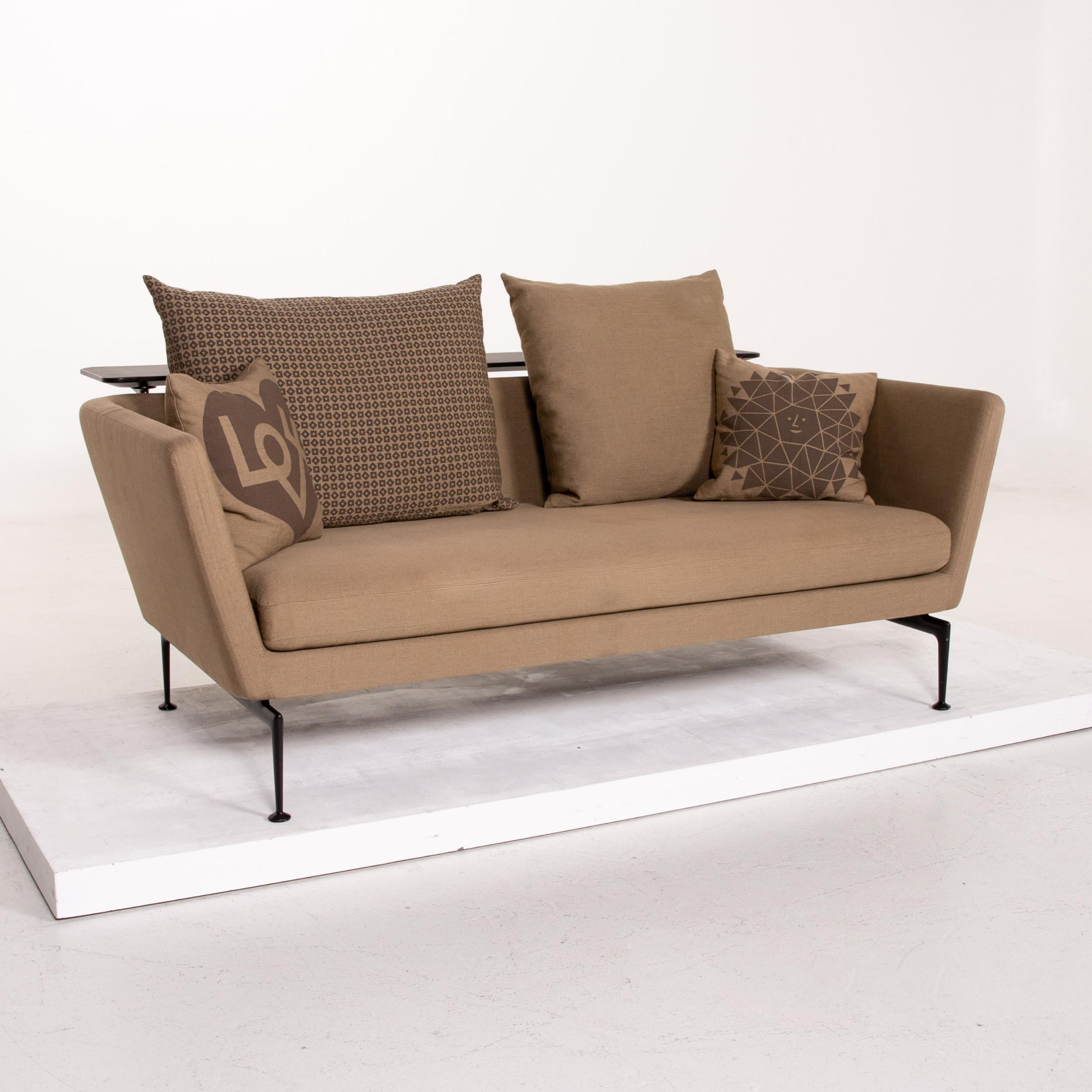 German Vitra Suita Fabric Sofa Brown Light Brown Ocher Two-Seat Antonio Citterio For Sale