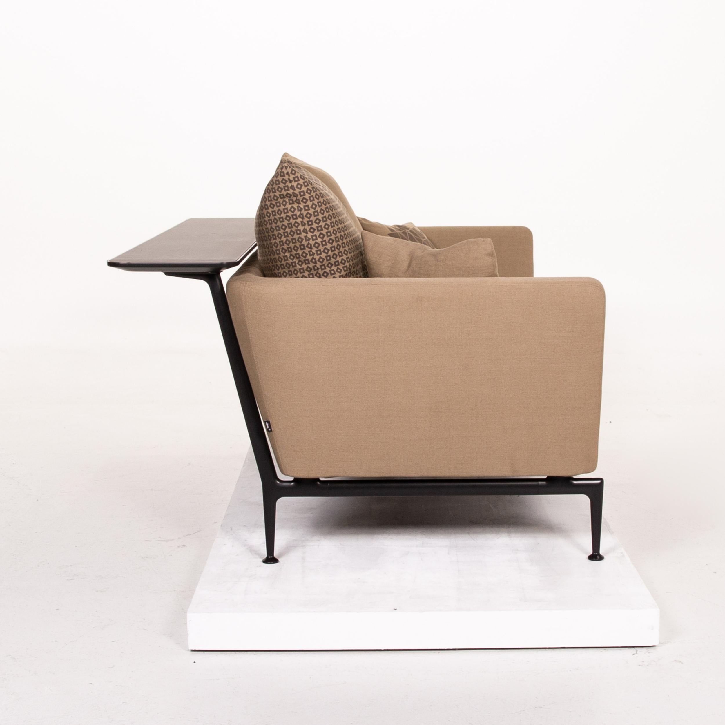 Contemporary Vitra Suita Fabric Sofa Brown Light Brown Ocher Two-Seat Antonio Citterio For Sale