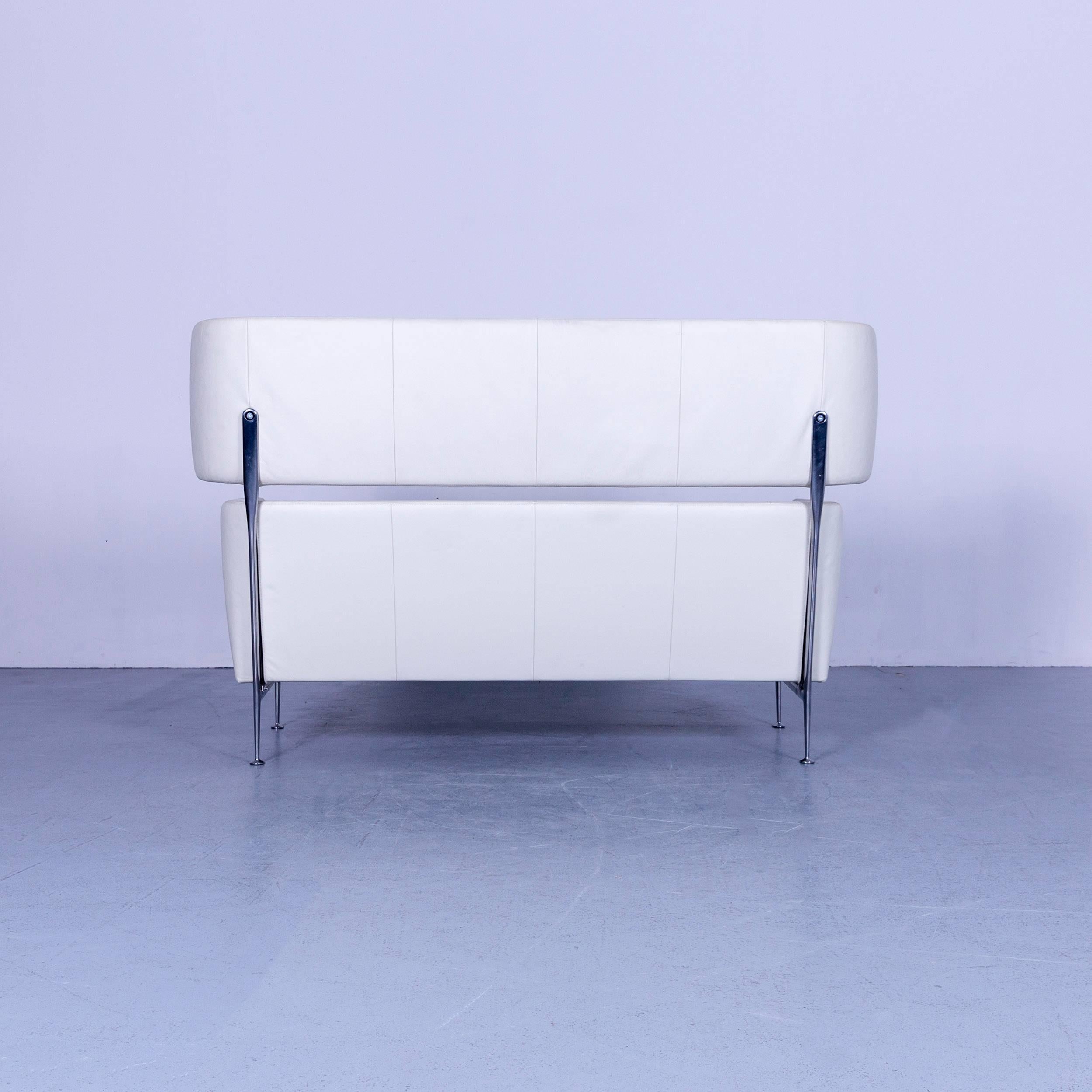 Vitra Suita Leather Sofa White Two-Seat Couch For Sale 5