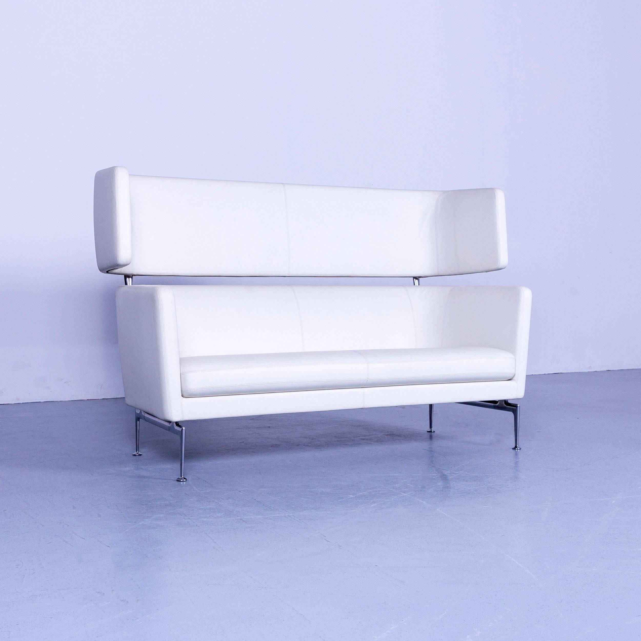 We bring to you an Vitra Suita leather sofa white two-seat couch.

















      