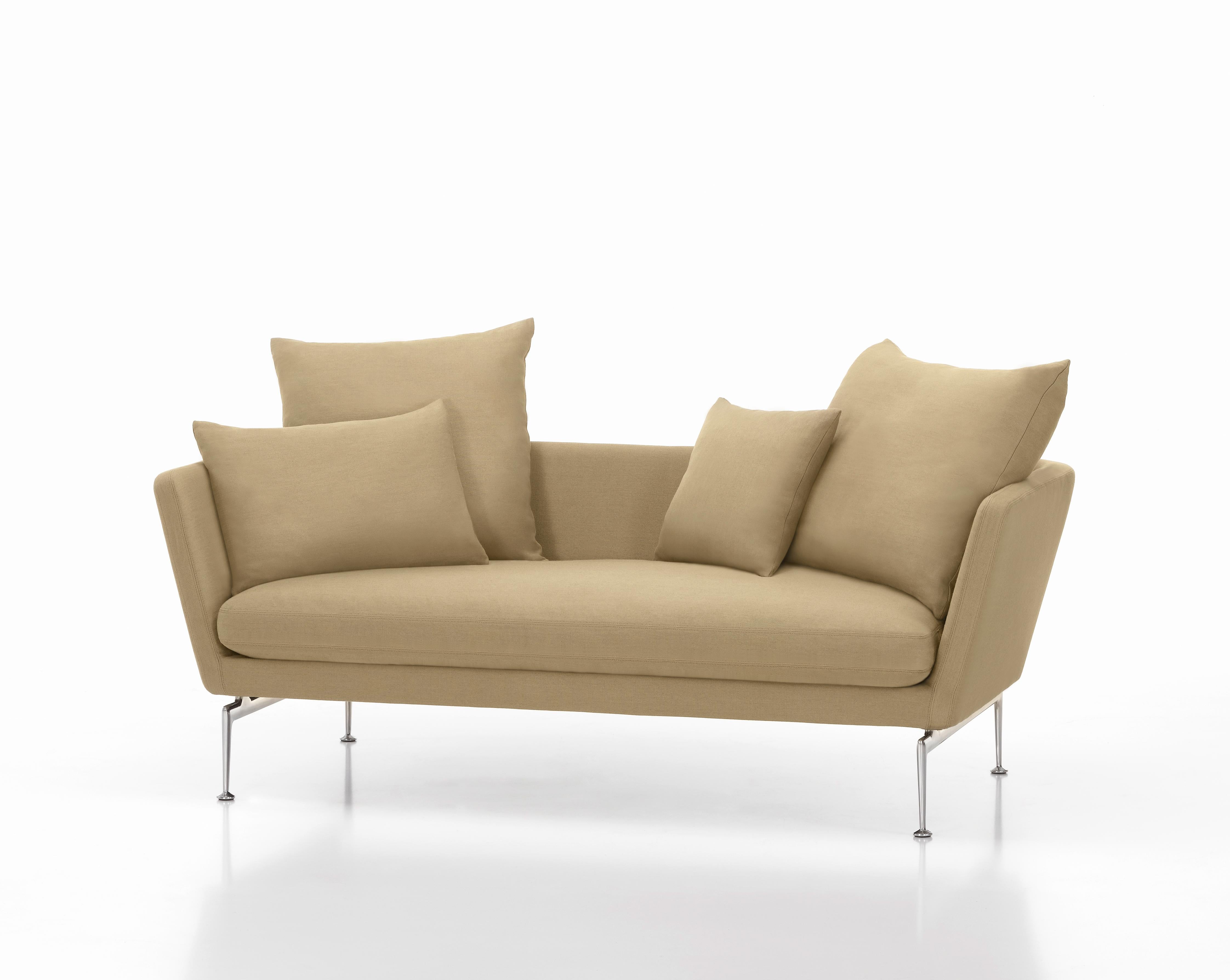 These items are currently only available in the United States.

The Suita sofa system combines light and slender volumes with an Industrial and technological aesthetic. The geometrically precise body and cushions seem to float above the sleek,