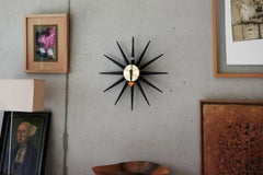 Vitra Sunburst Clock in Black & Brass by George Nelson