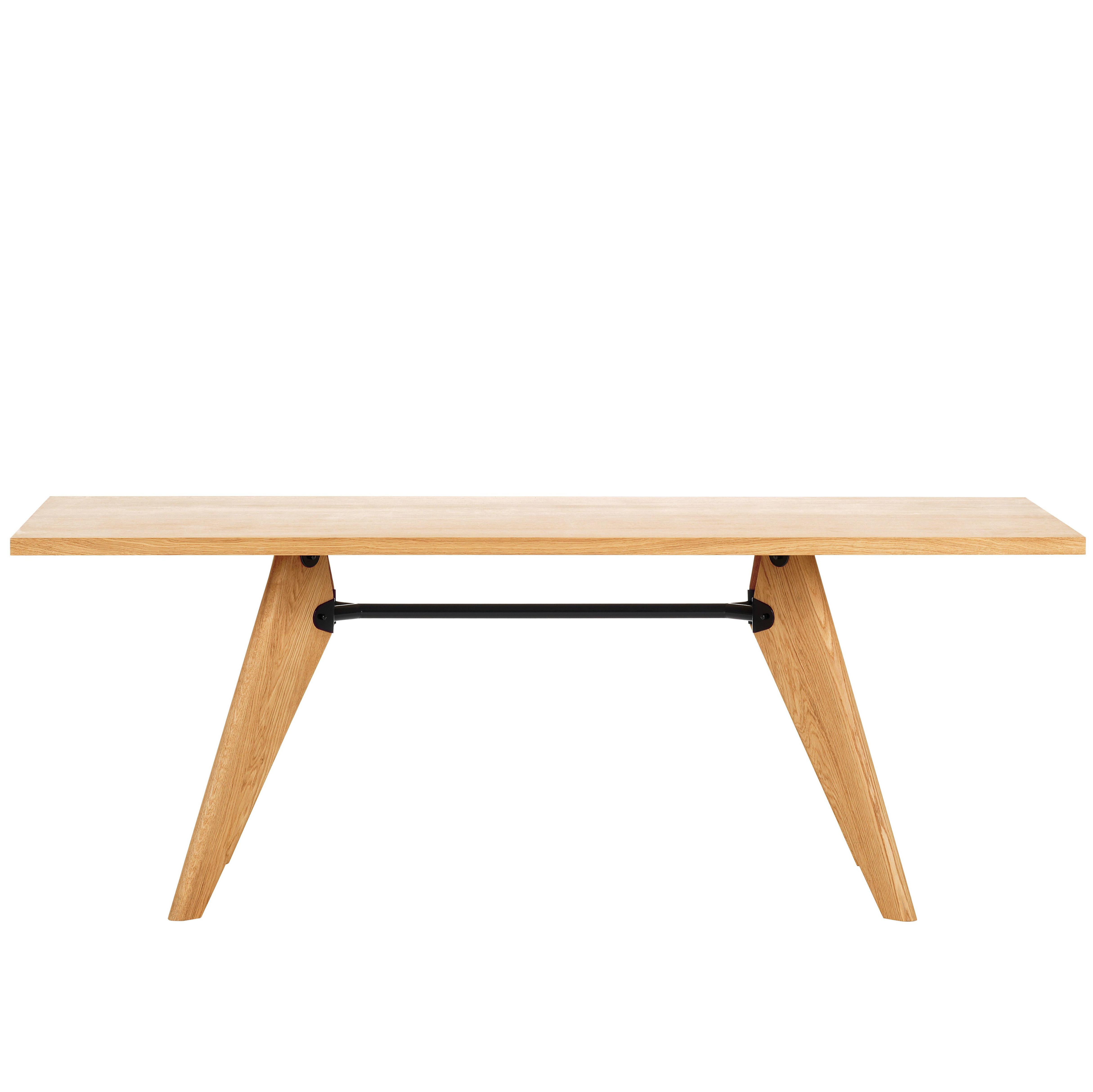 Vitra Table Solvay in Natural Oak by Jean Prouvé For Sale