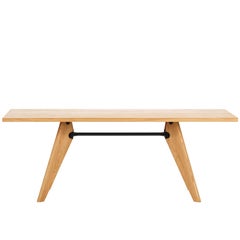 Vitra Table Solvay in Natural Oak by Jean Prouvé