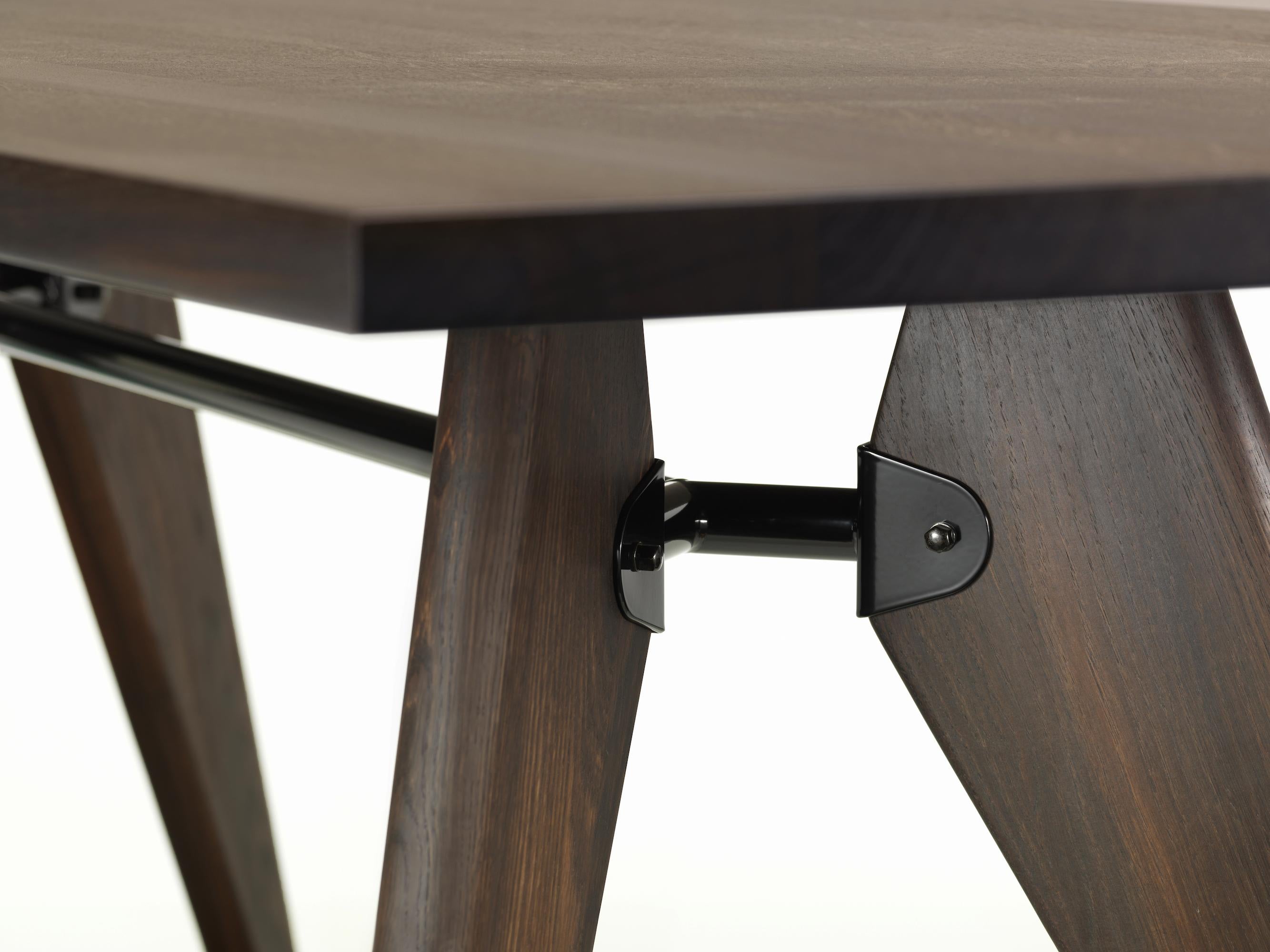 Modern Vitra Table Solvay in Smoked Dark Oak by Jean Prouvé For Sale