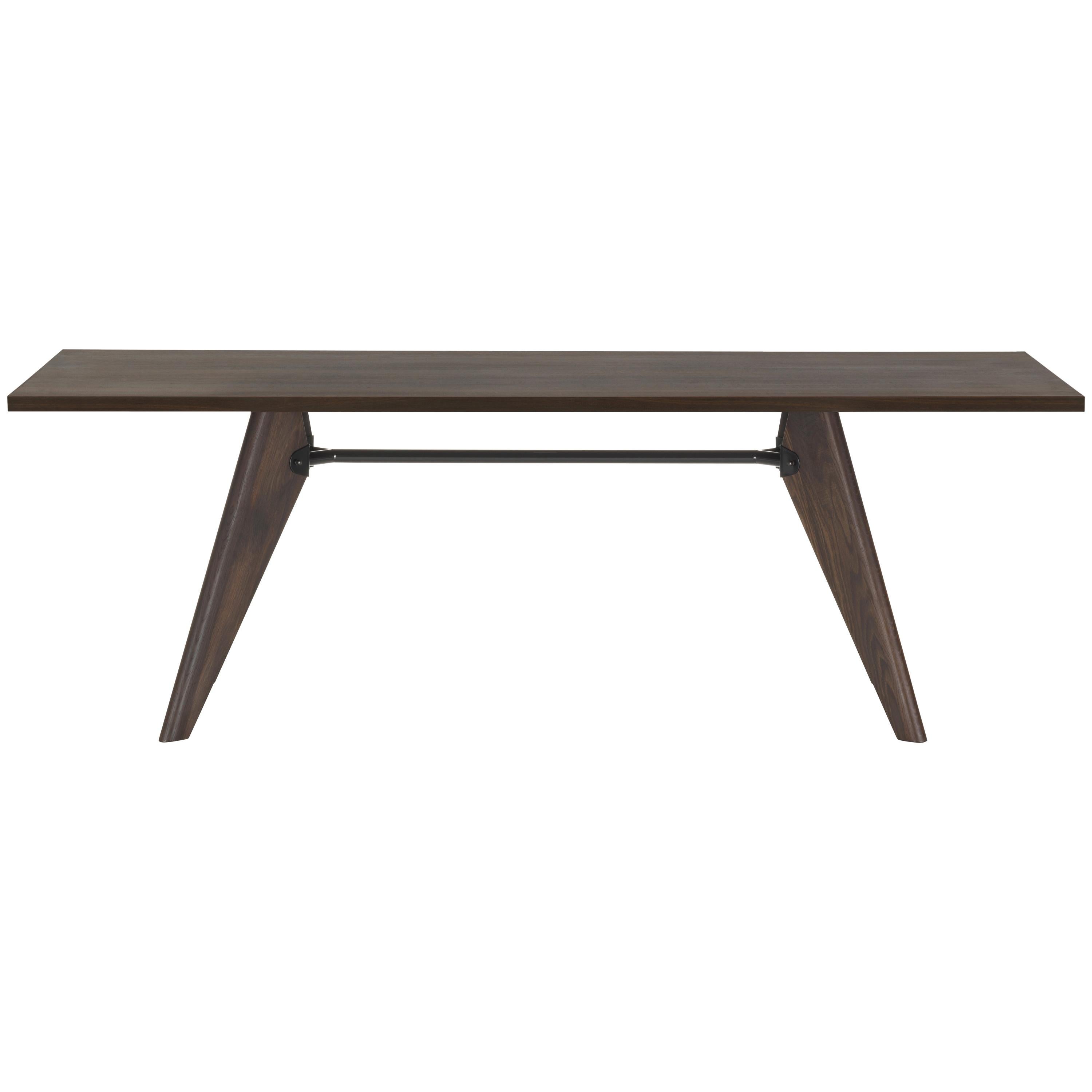 Vitra Table Solvay in Smoked Dark Oak by Jean Prouvé For Sale