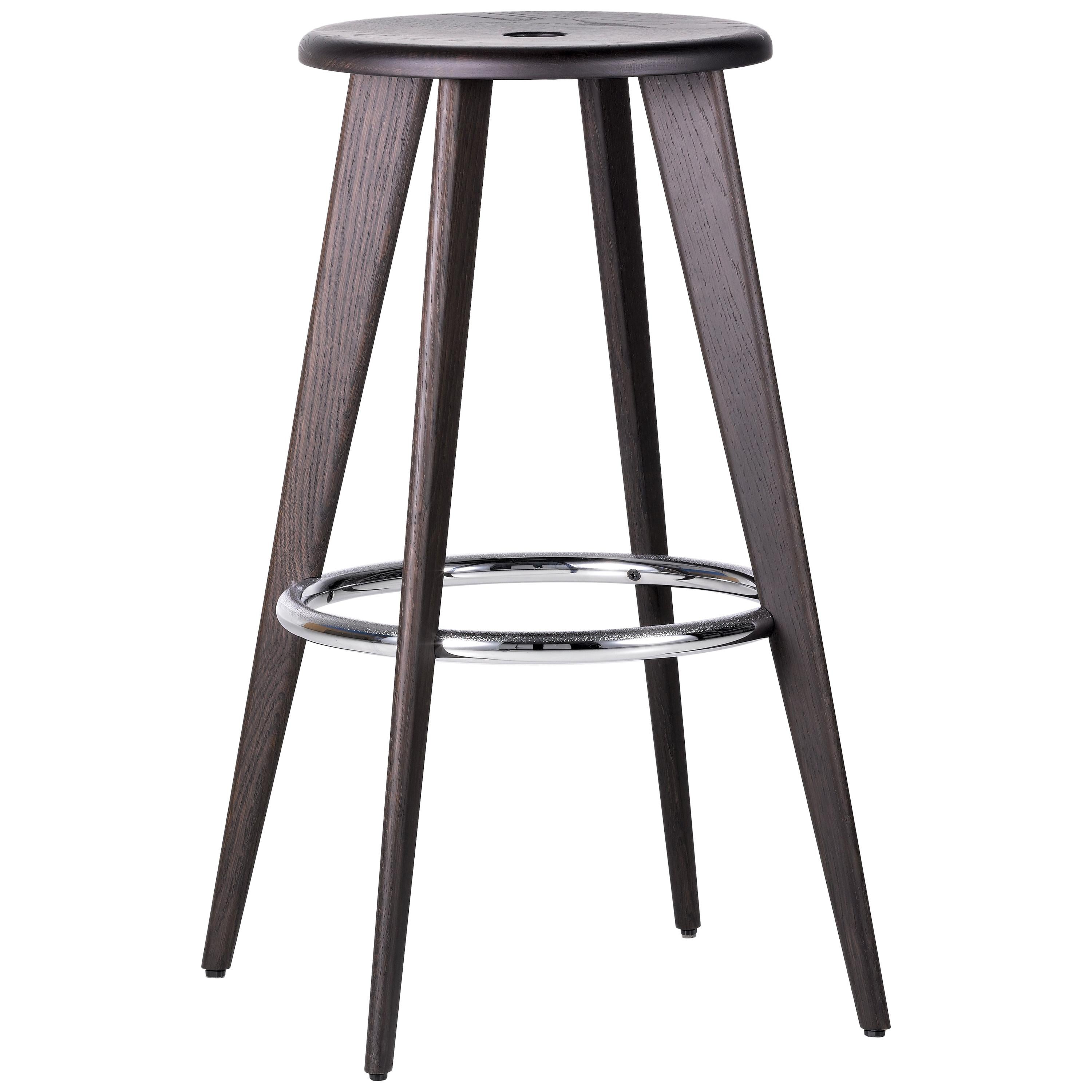 Vitra Tabouret Haut Bar Stool in Dark Oak by Jean Prouvé For Sale