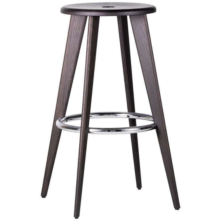 Vitra Tabouret Haut Bar Stool in Dark Oak by Jean Prouvé For Sale at ...