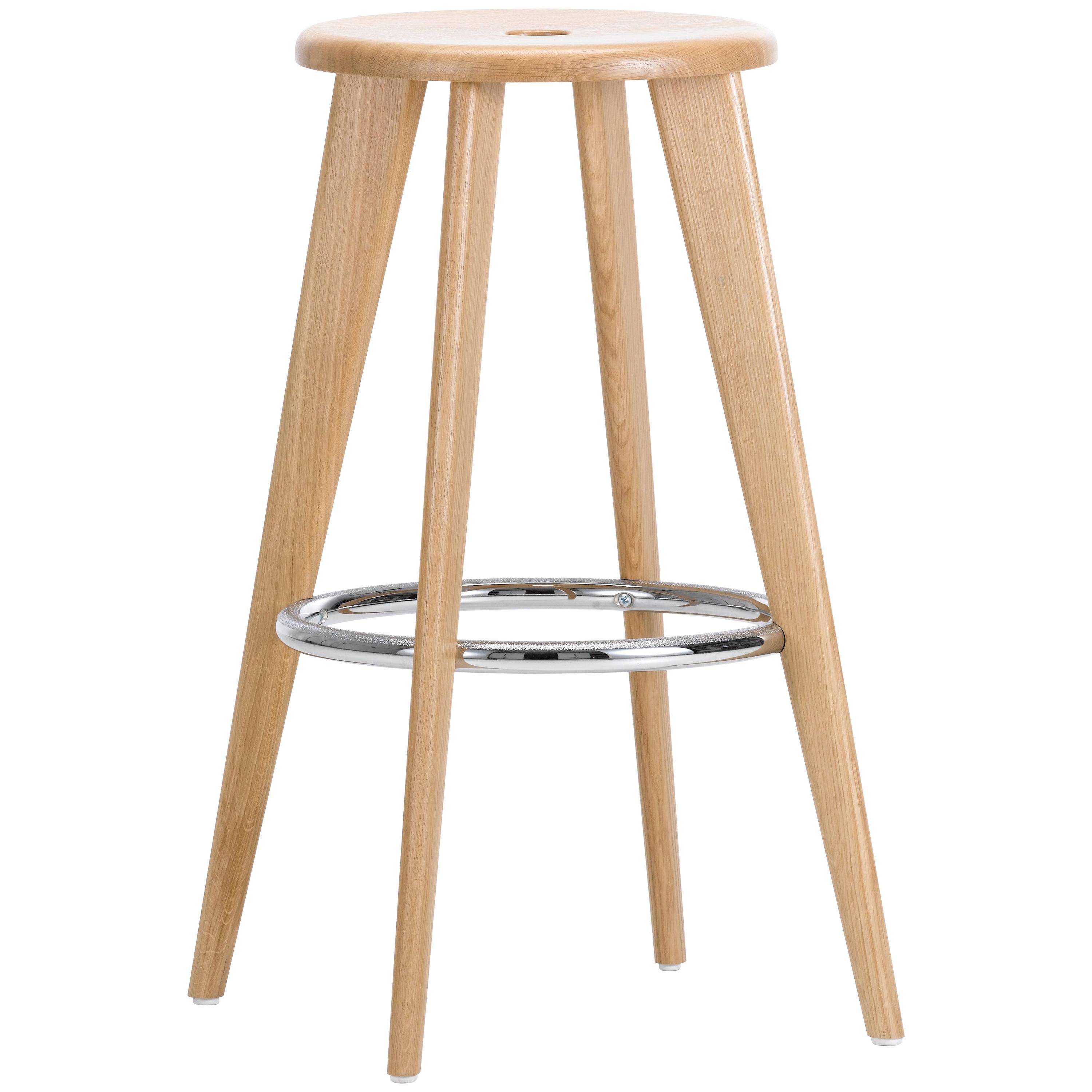 Vitra Tabouret Haut Bar Stool in Natural Oak by Jean Prouvé For Sale
