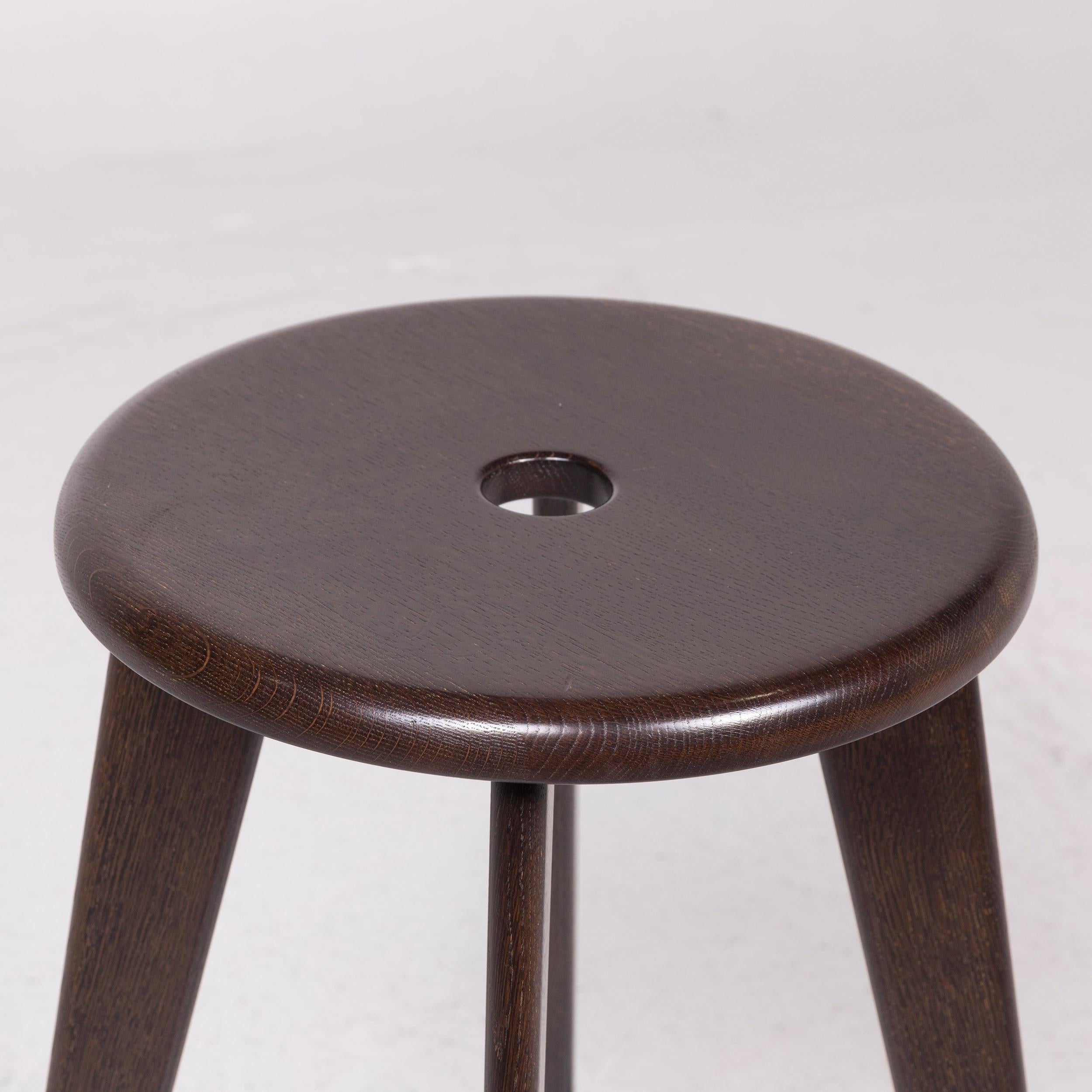 Contemporary Vitra Tabouret Skin Wood Stool Set Brown