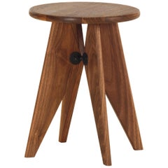 Vitra Tabouret Solvay Stool in American Walnut by Jean Prouvé