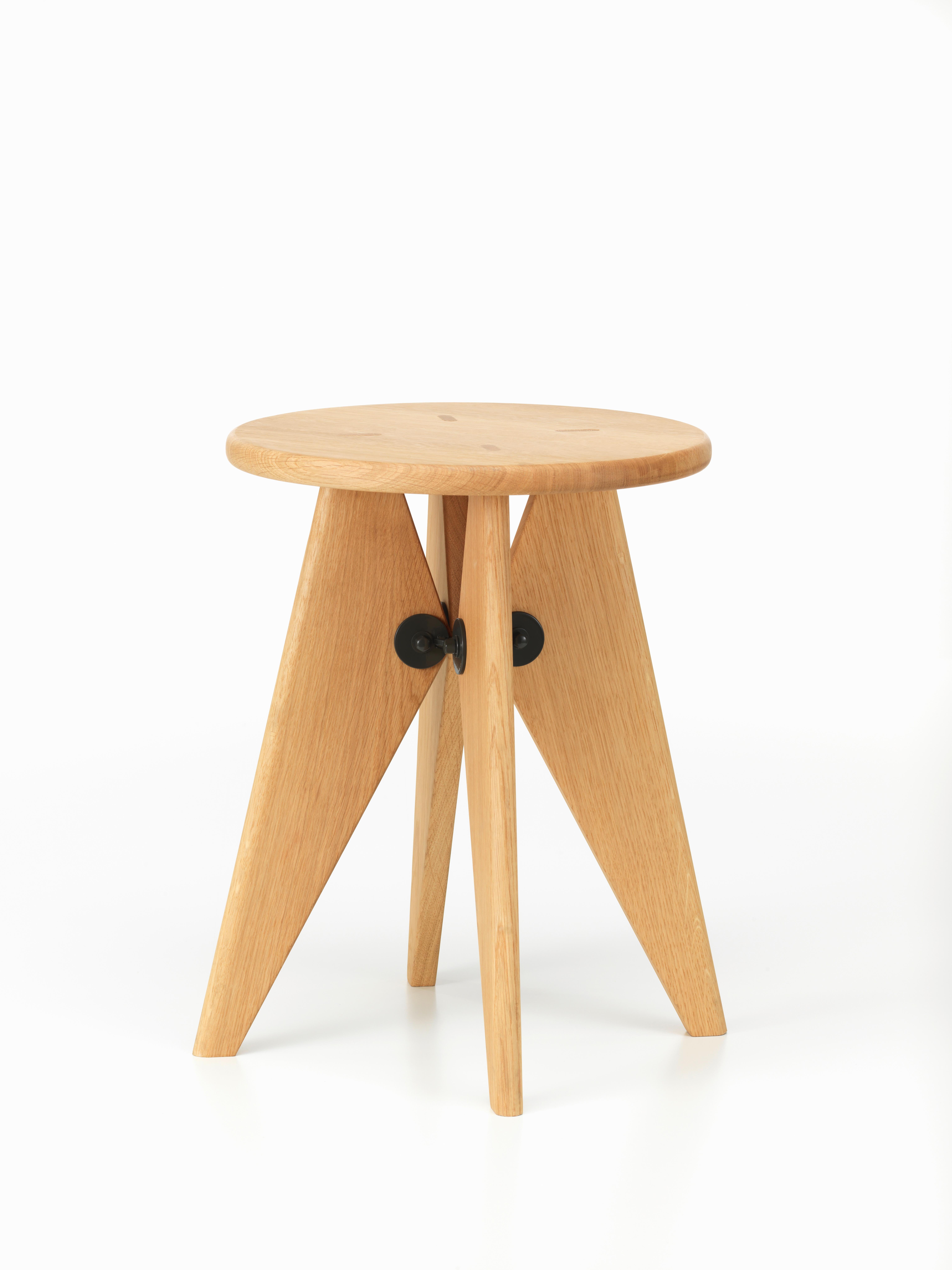 Modern Vitra Tabouret Solvay Stool in Natural Oak by Jean Prouvé For Sale