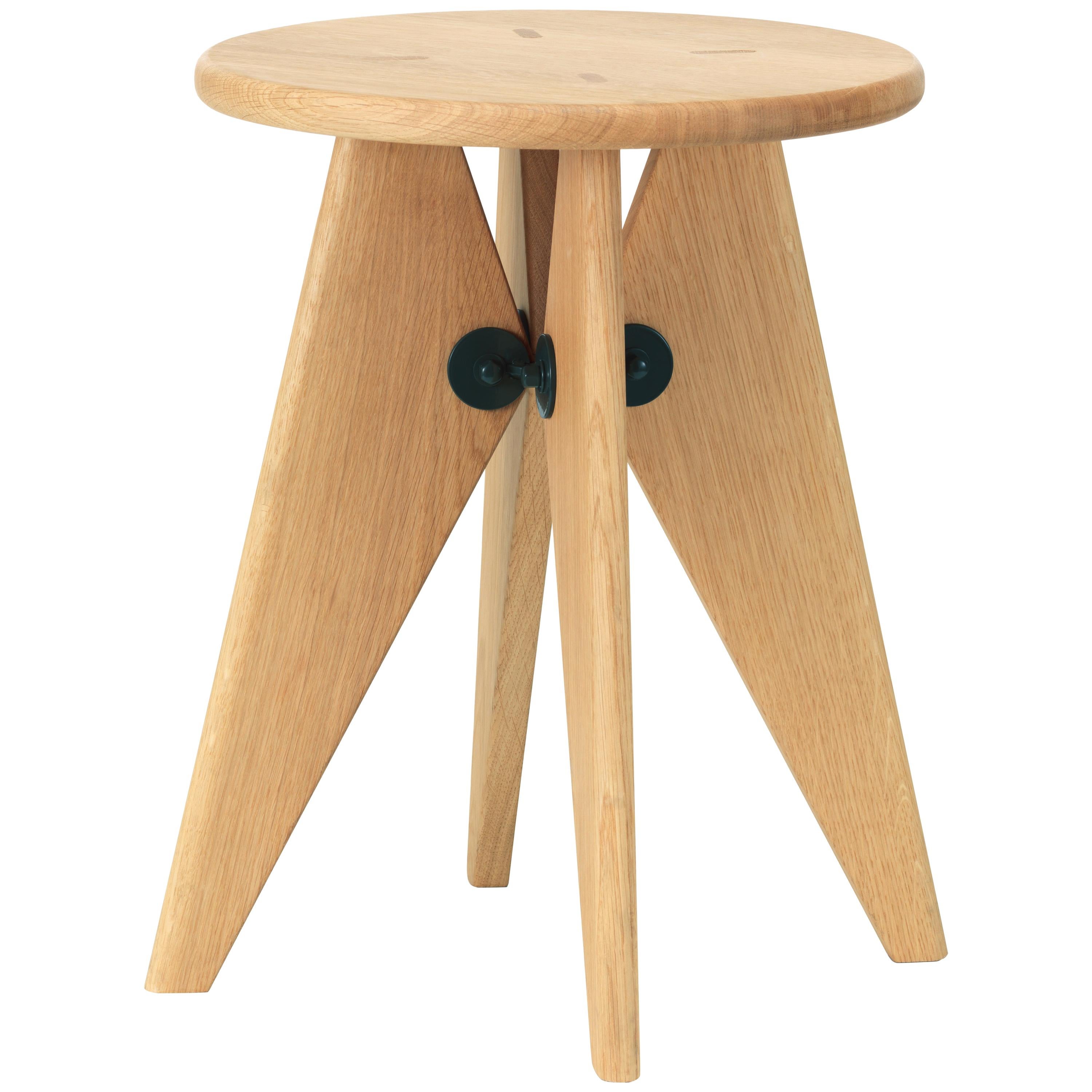Vitra Tabouret Solvay Stool in Natural Oak by Jean Prouvé For Sale