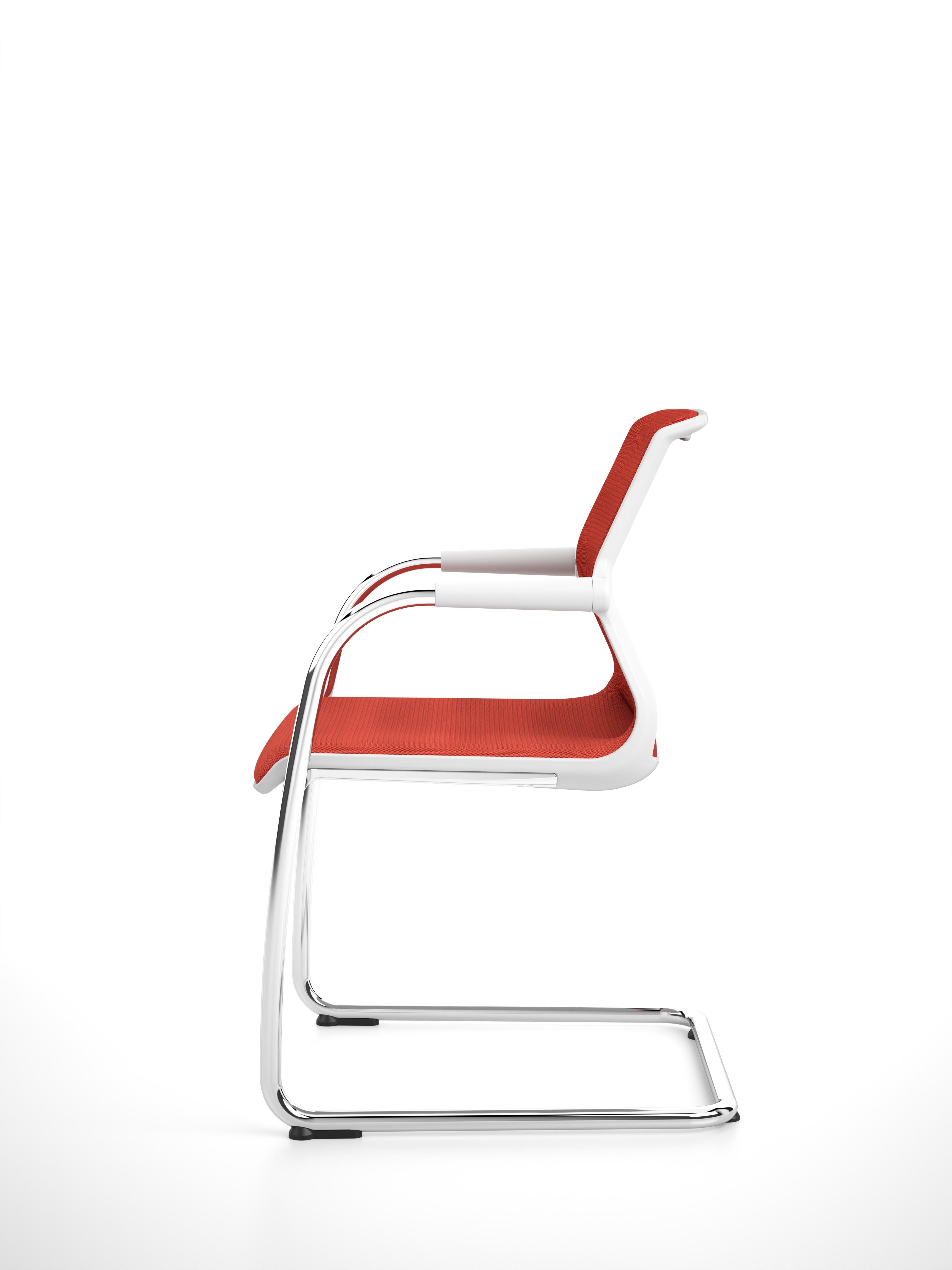 Vitra Unix Cantilever Stackable Chair in Brick Silk Mesh by Antonio Citterio (21. Jahrhundert und zeitgenössisch) im Angebot