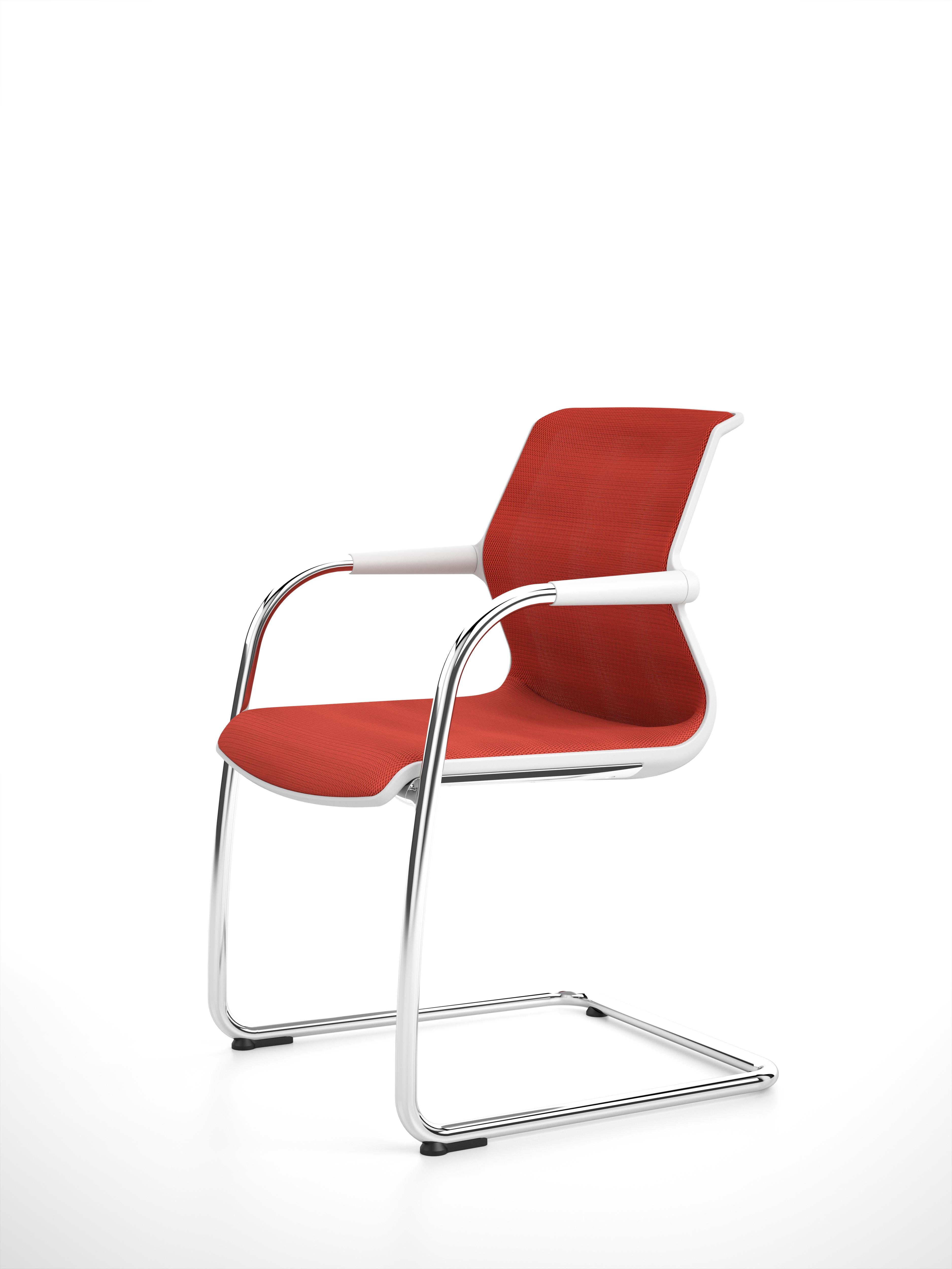 Vitra Unix Cantilever Stackable Chair in Brick Silk Mesh by Antonio Citterio (Stahl) im Angebot