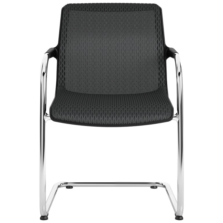 Vitra Unix Cantilever Stackable Chair in Nero Diamond Mesh by Antonio  Citterio For Sale at 1stDibs