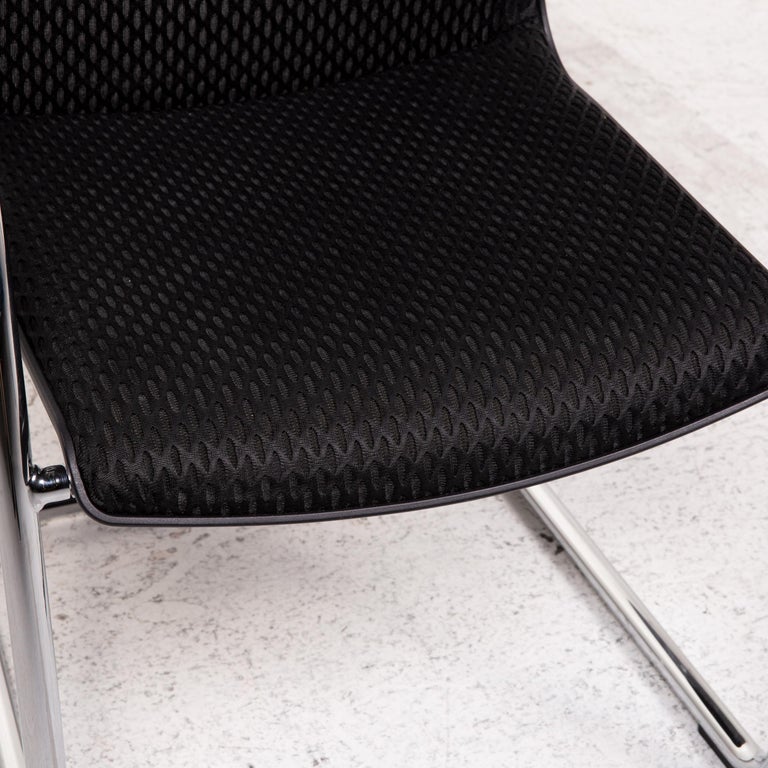 Vitra Unix Chair Fabric Chair Black Cantilever Dining Chair For Sale at 1stDibs black