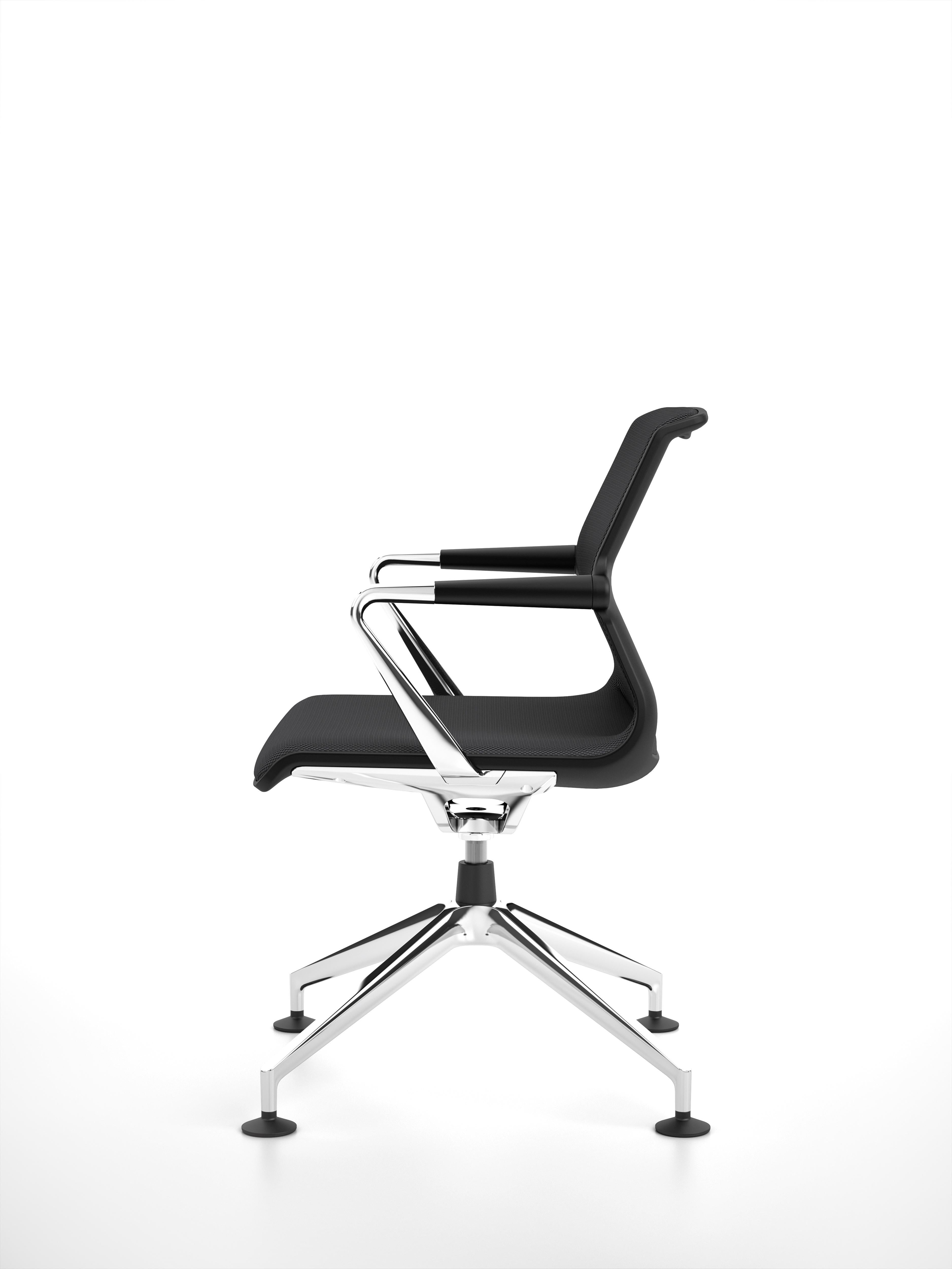 Modern Vitra Unix Four-Star Base Chair in Asphalt Silk Mesh by Antonio Citterio For Sale