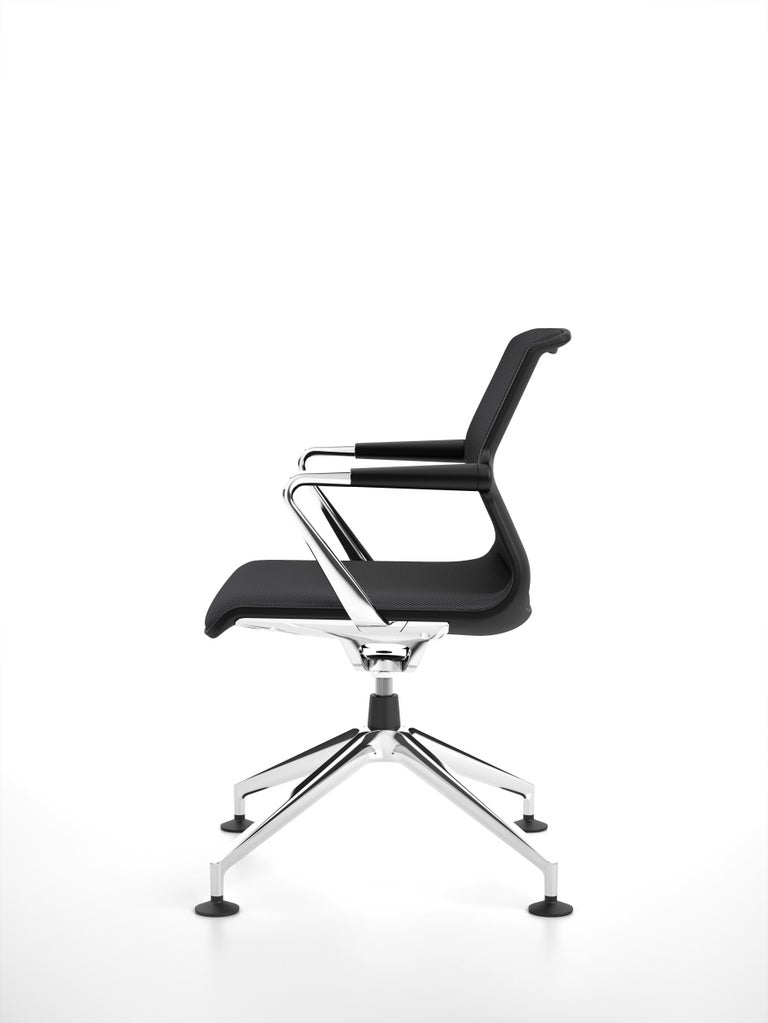 Vitra Unix FourStar Base Chair in Dark Grey and Nero Plano by Antonio