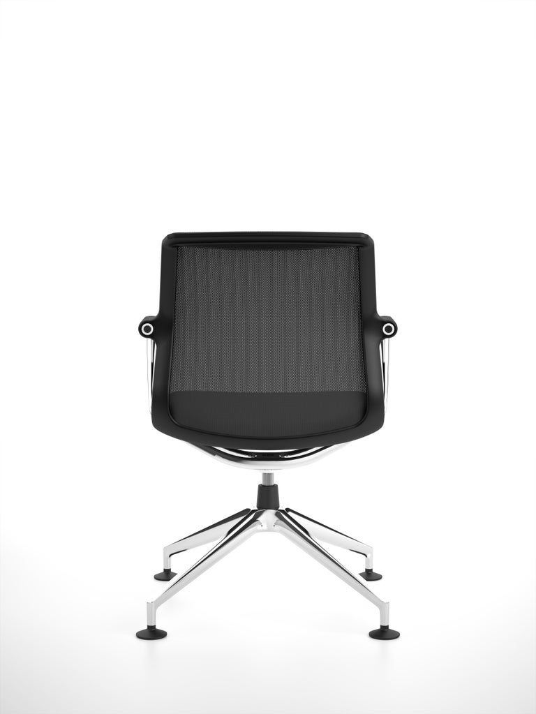 Vitra Unix FourStar Base Chair in Asphalt Silk Mesh by Antonio