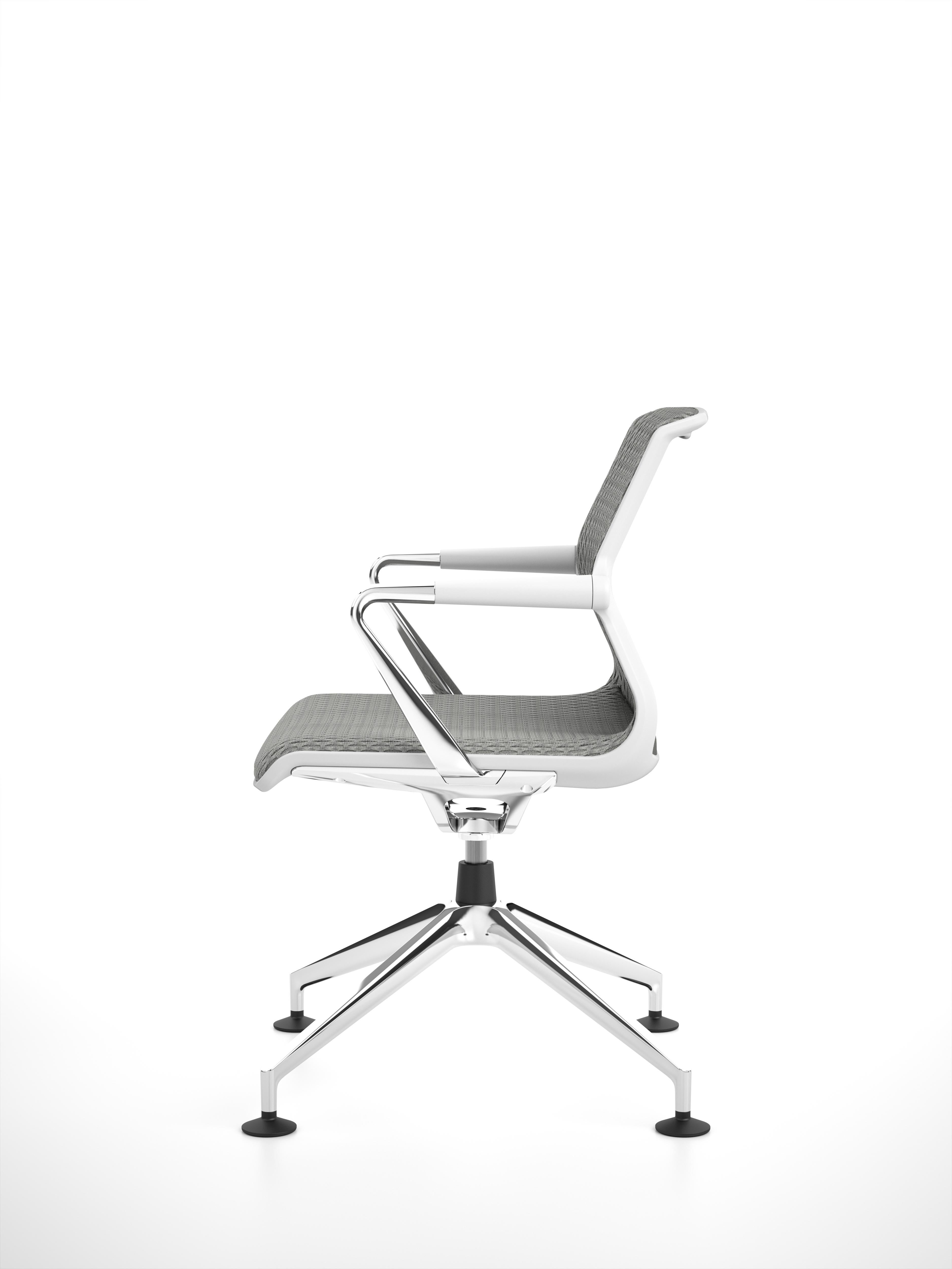 Modern Vitra Unix Four-Star Base Chair in Mauve Grey Diamond Mesh by Antonio Citterio For Sale