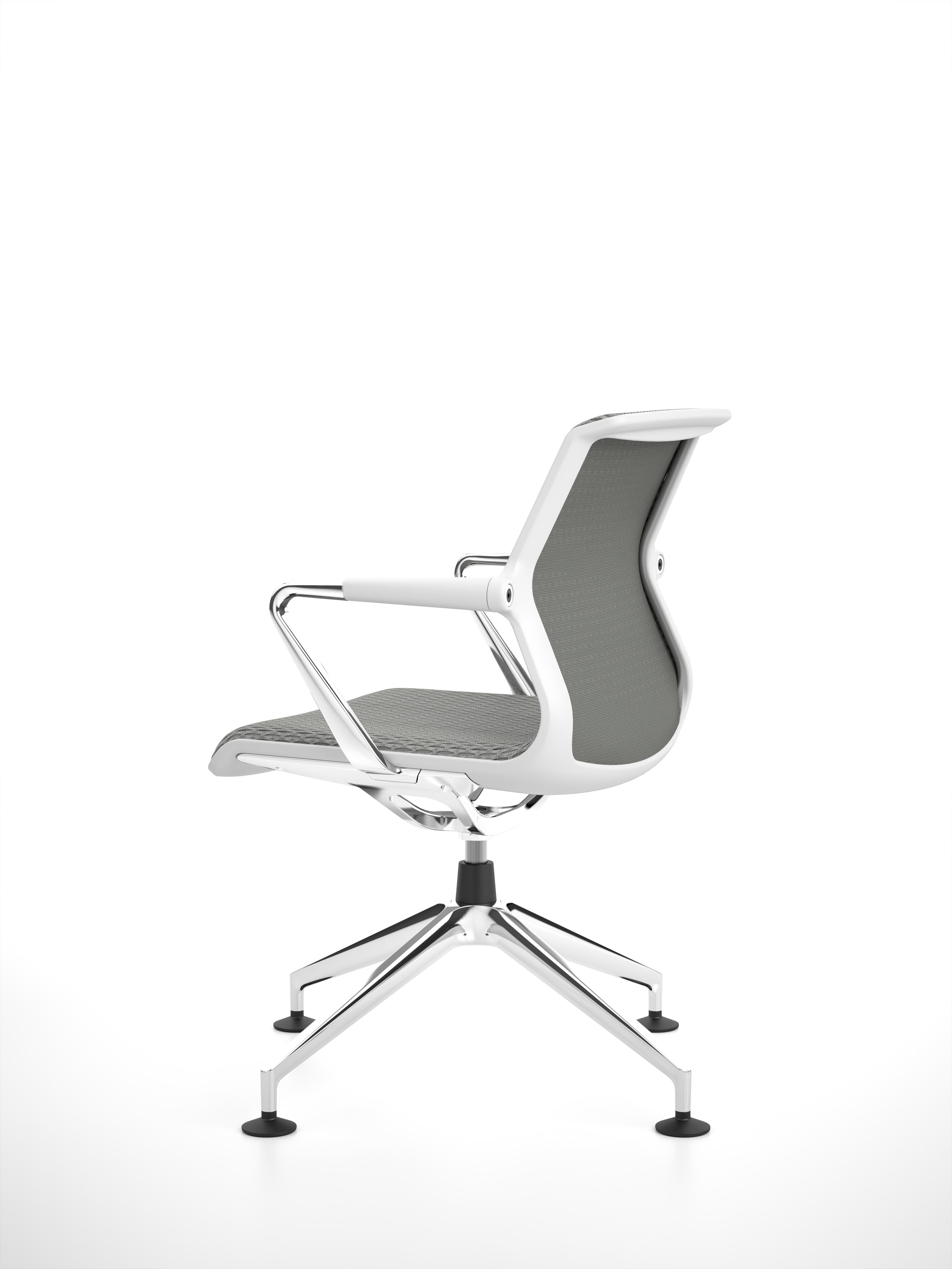 Swiss Vitra Unix Four-Star Base Chair in Mauve Grey Diamond Mesh by Antonio Citterio For Sale