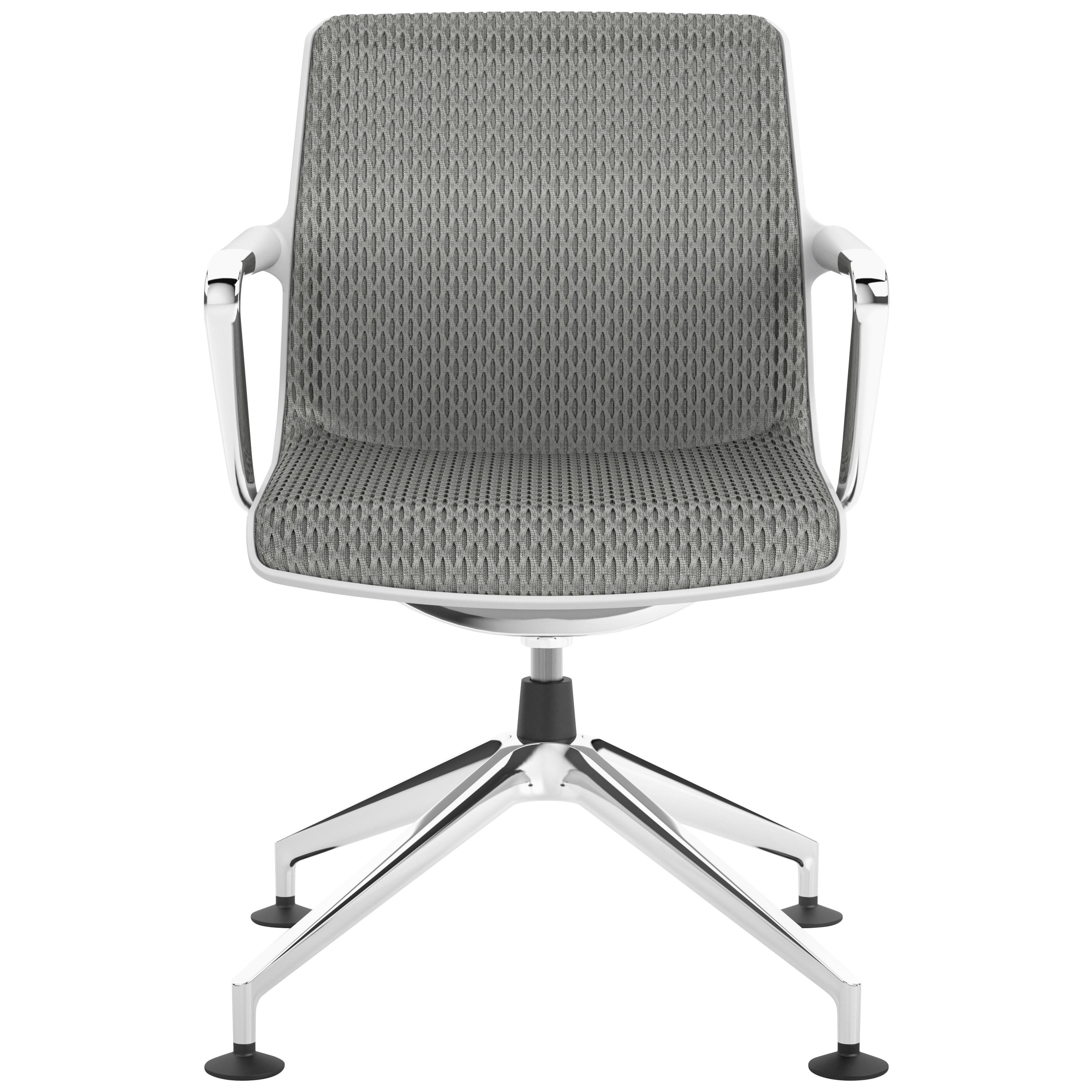 Vitra Unix Four-Star Base Chair in Mauve Grey Diamond Mesh by Antonio Citterio For Sale