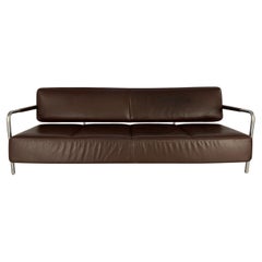 Used Vitra "Visavis" 3-Seat Sofa - In Dark-Brown Leather