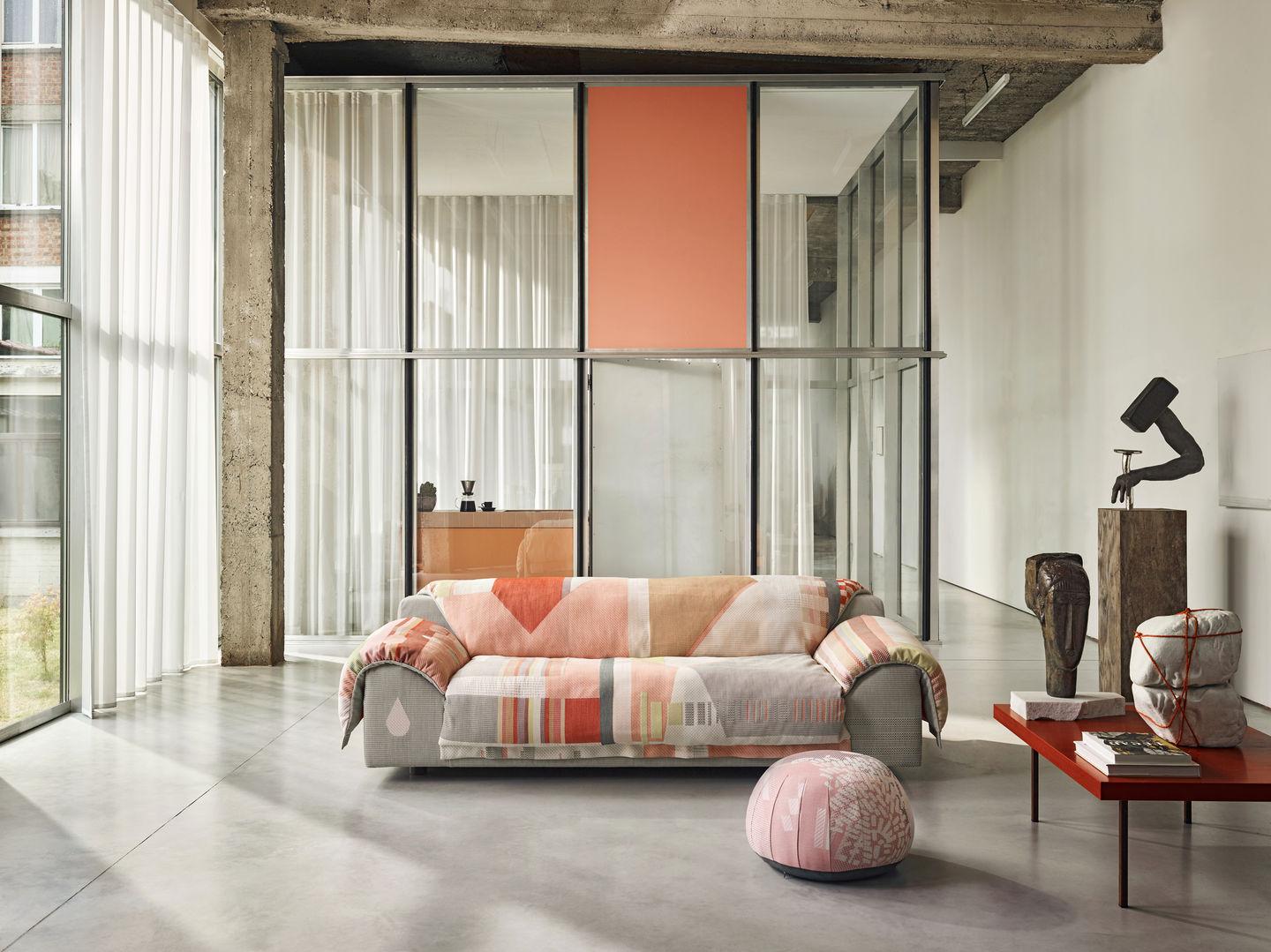 Vitra Vlinder Sofa in Light Green Shades by Hella Jongerius For Sale 1