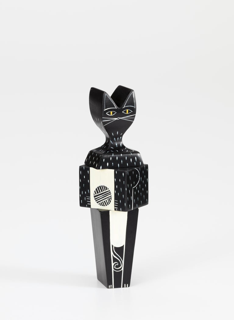 Modern Vitra Wooden Doll Cat Small by Alexander Girard For Sale