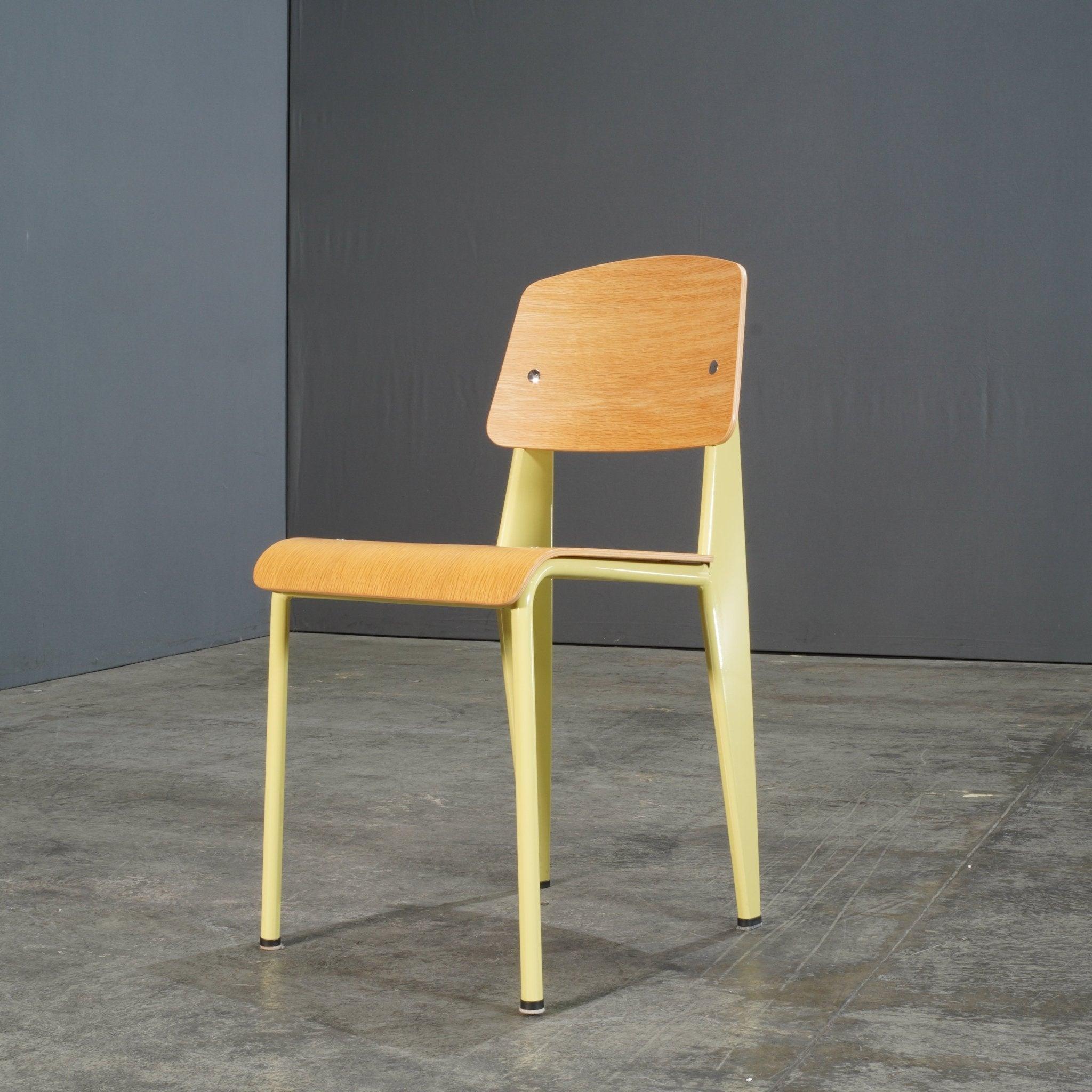 Oak Vitra Yellow Standard Chair by Jean Prouve