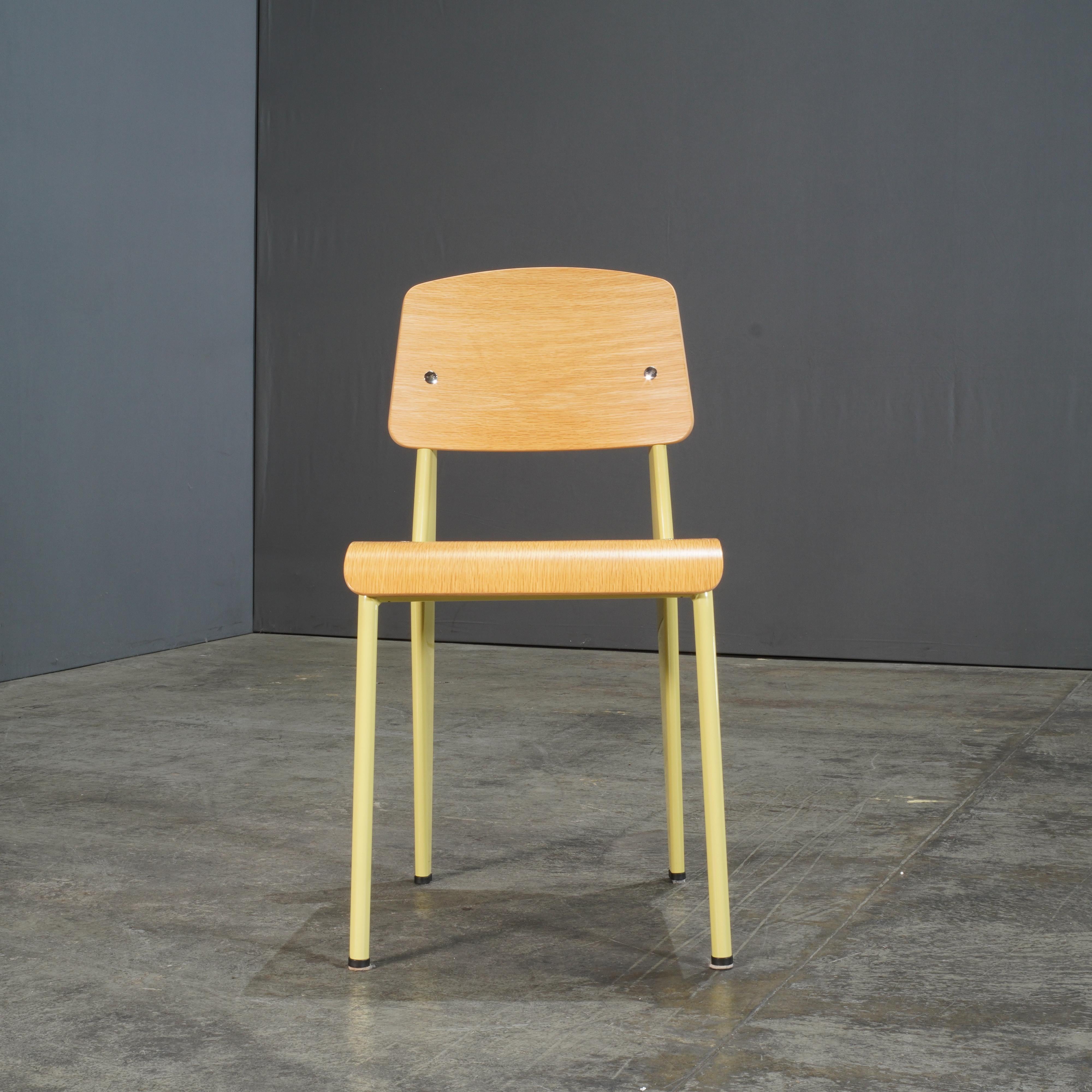 Oak Vitra Yellow Standard Chair by Jean Prouve