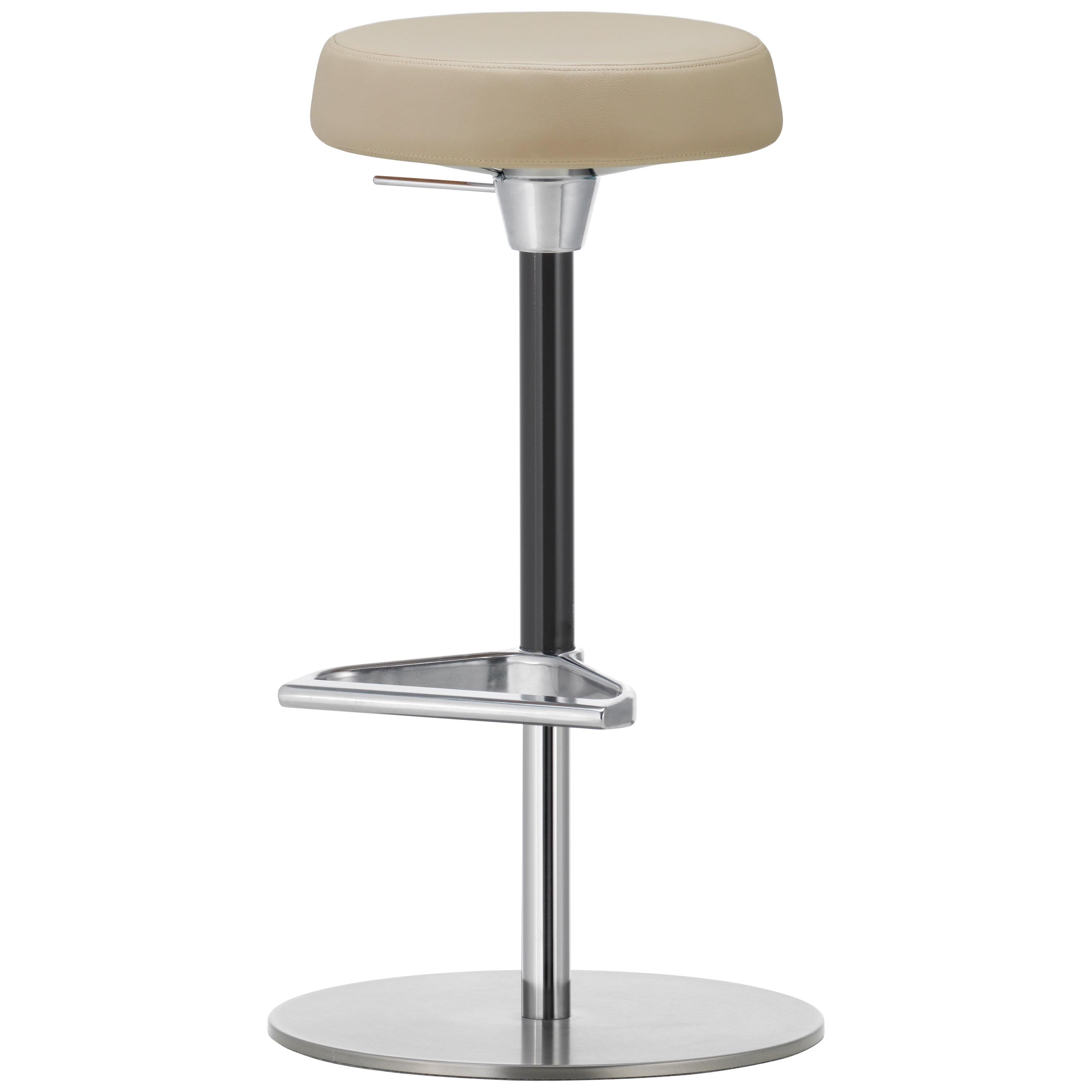 Vitra Zeb Stool Soft in Sand Leather by Edward Barber & Jay Osgerby For Sale