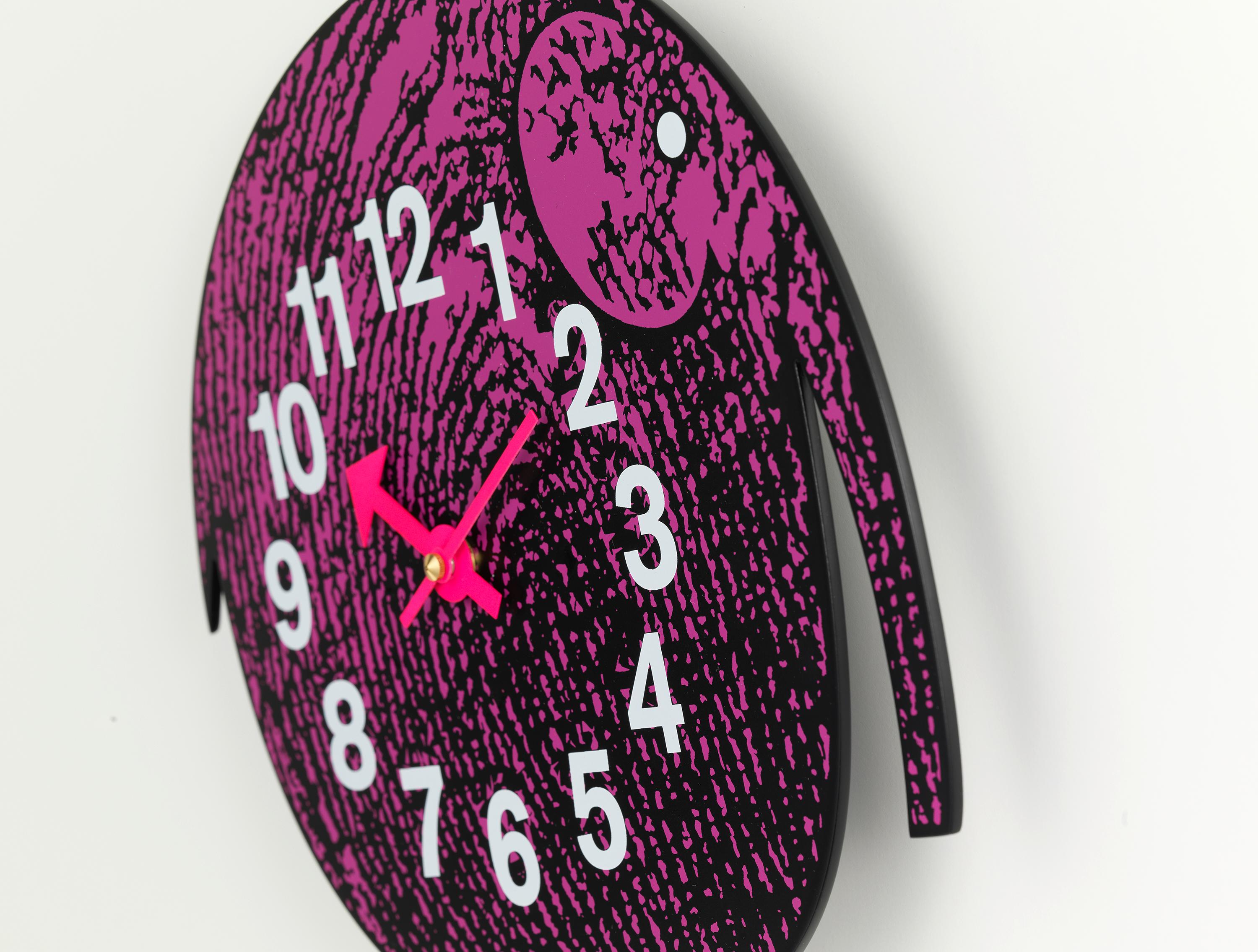 Vitra Zoo Timers Elihu the Elephant Wall Clock in Pink & Black by George Nelson In New Condition For Sale In New York, NY