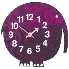 Vitra Zoo Timers Elihu the Elephant Wall Clock in Pink & Black by George Nelson