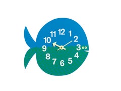 Vitra Zoo Timers Fernando the Fish Wall Clock in Aqua and Green by George Nelson