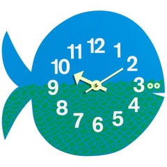 Vitra Zoo Timers Fernando the Fish Wall Clock in Aqua and Green by George Nelson