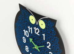 Vitra Zoo Timers Omar the Owl Wall Clock in Navy and Black by George Nelson